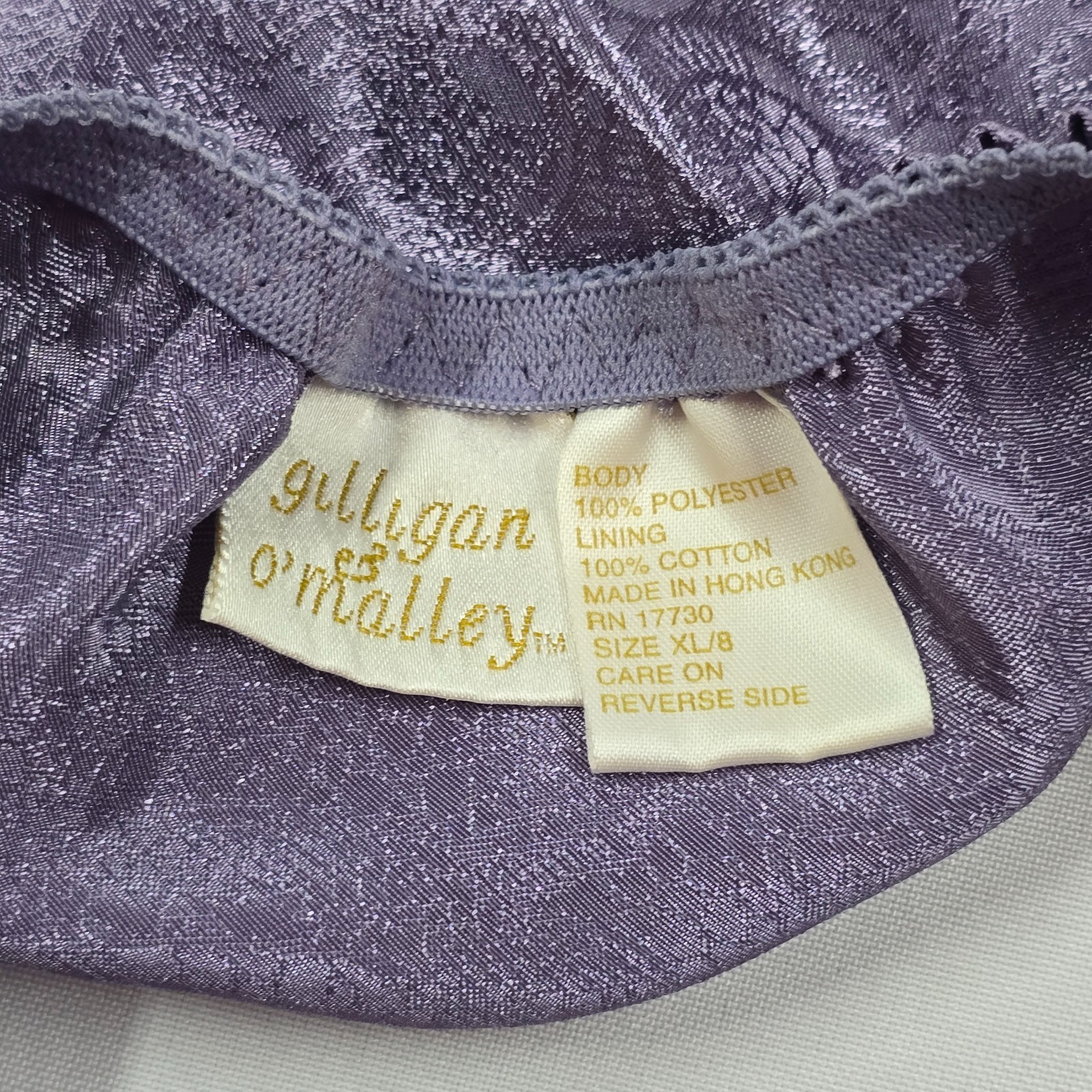 Vintage Gilligan O’Malley Satin String Bikini Panty Paisley Purple Floral XL 8