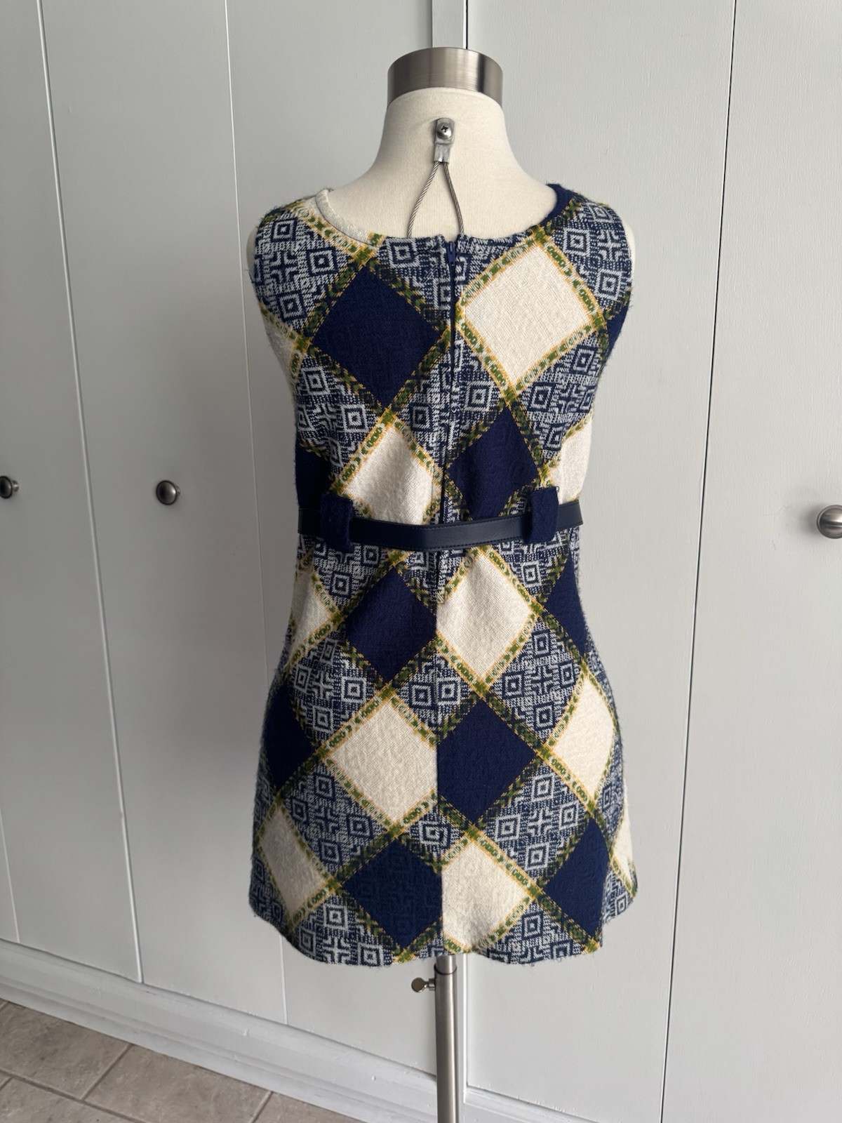 Vintage MOD 1960s Tank Style Go-Go Mini Dress Mid Century Modern