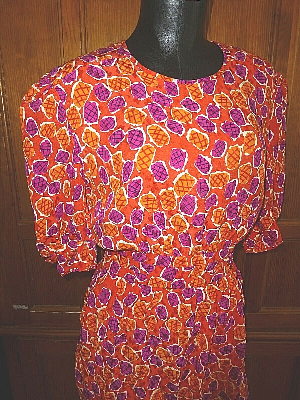 Vtg 80s ESCADA Margaretha Ley SILK Faux Wrap Skirt Pockets Sheath Cocktail DRESS
