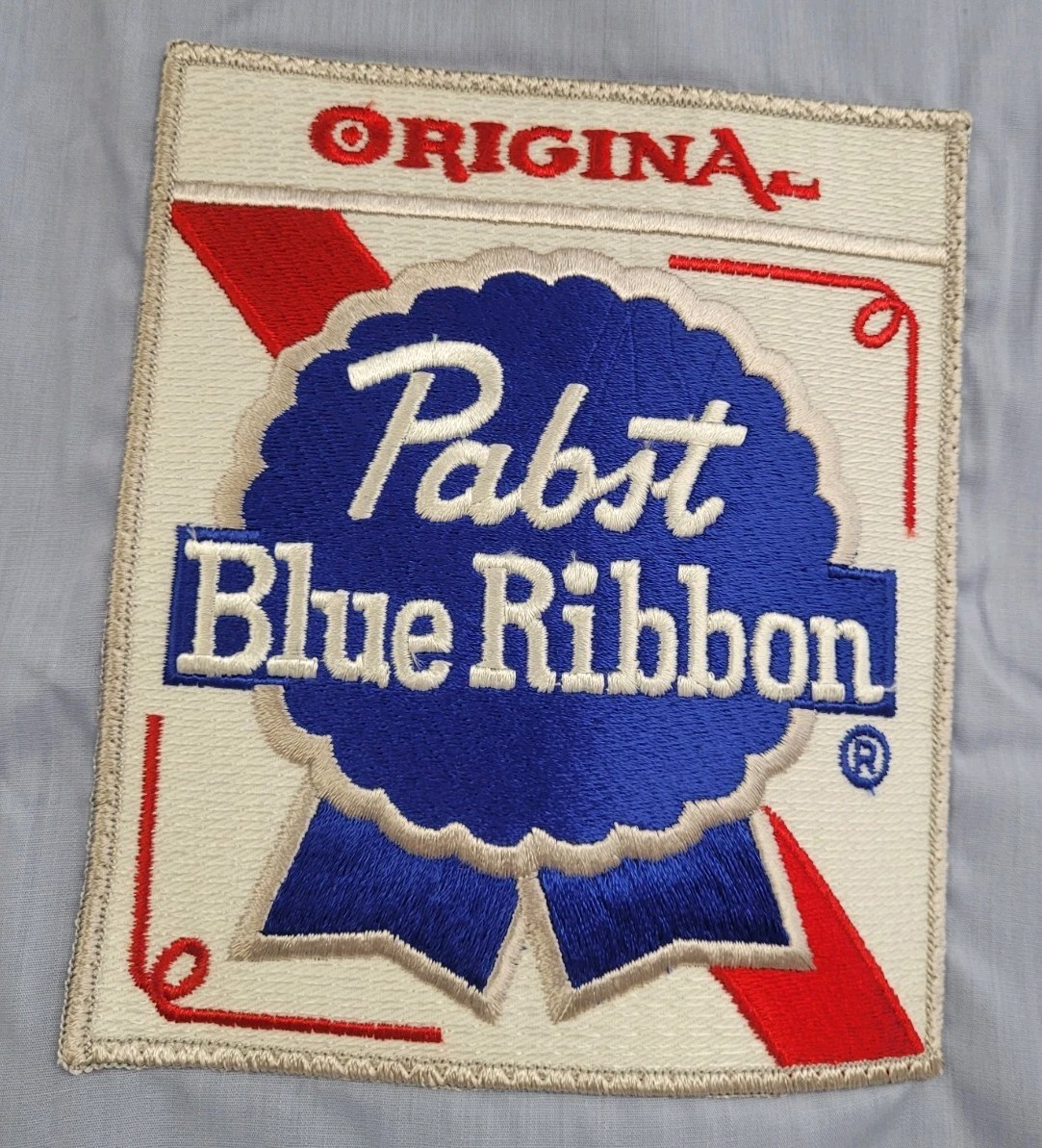 MENS PABST BLUE RIBBON WORK SHIRT UNITOG UNIFORM CHAIN STITCHED DEADSTOCK MEDIUM