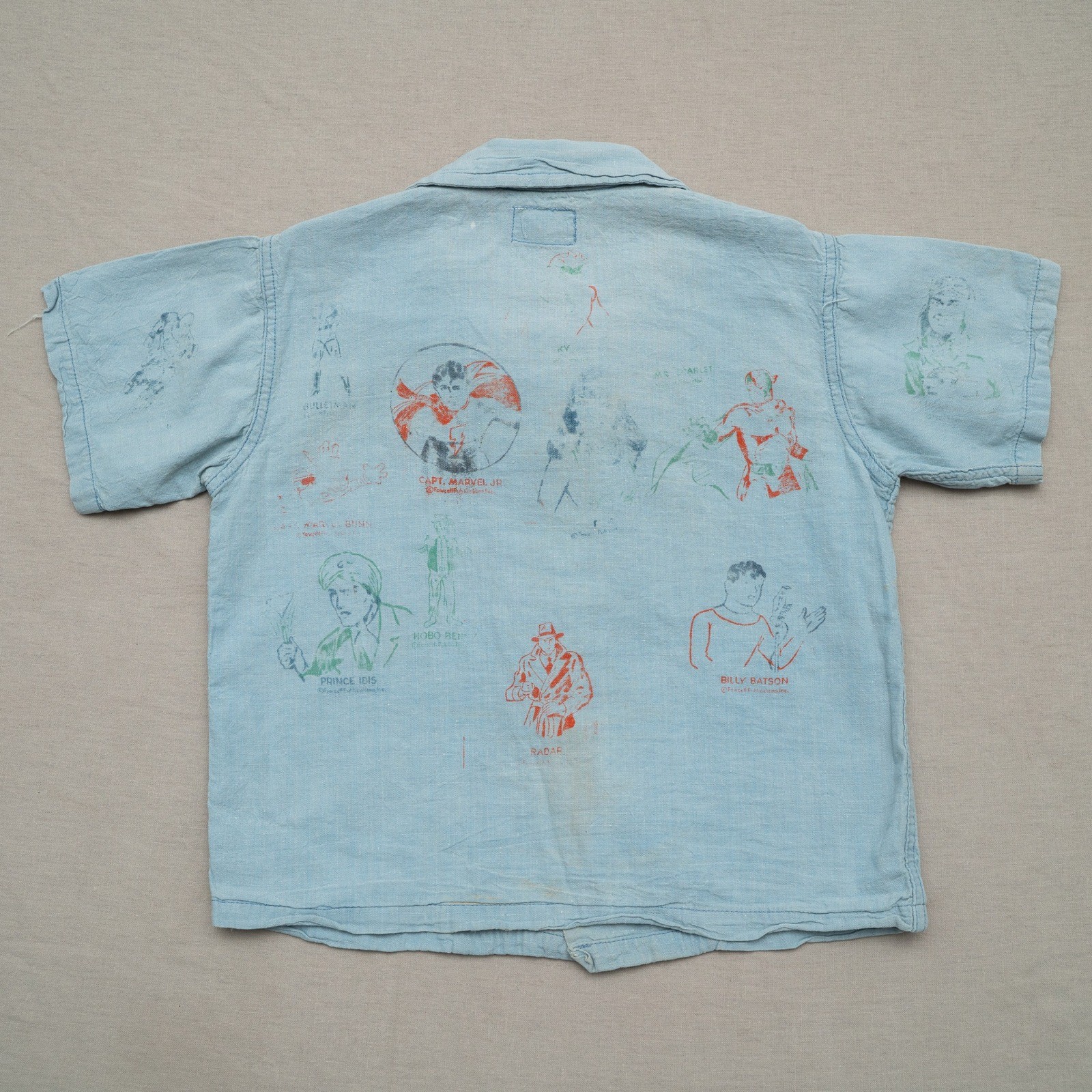 Vintage 50s 60s Jack Jar Togs Gronups Camp Collar Test Print Cartoon Button Up