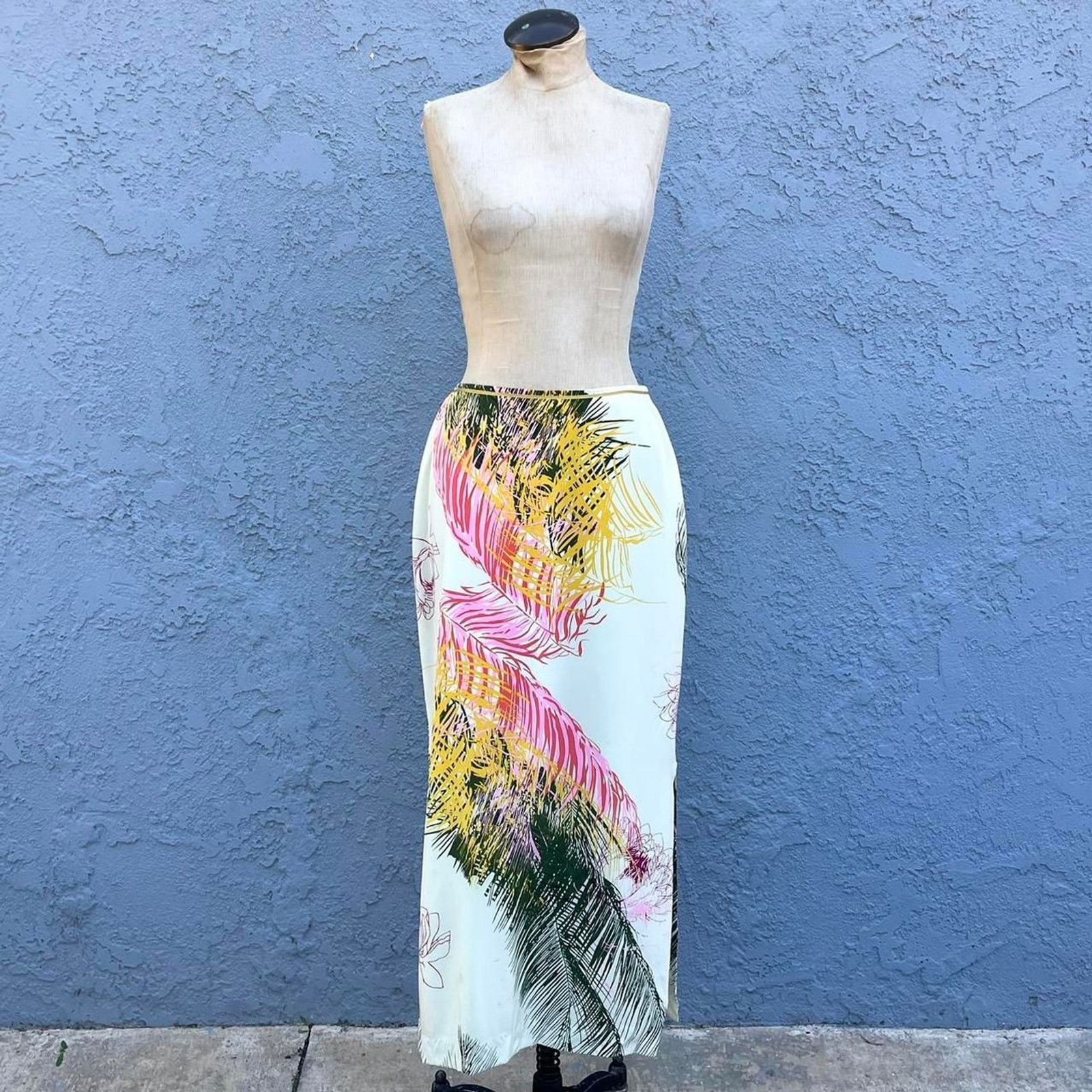 Vintage Nicole Miller Collection Skirt size 6 Y2k silk maxi