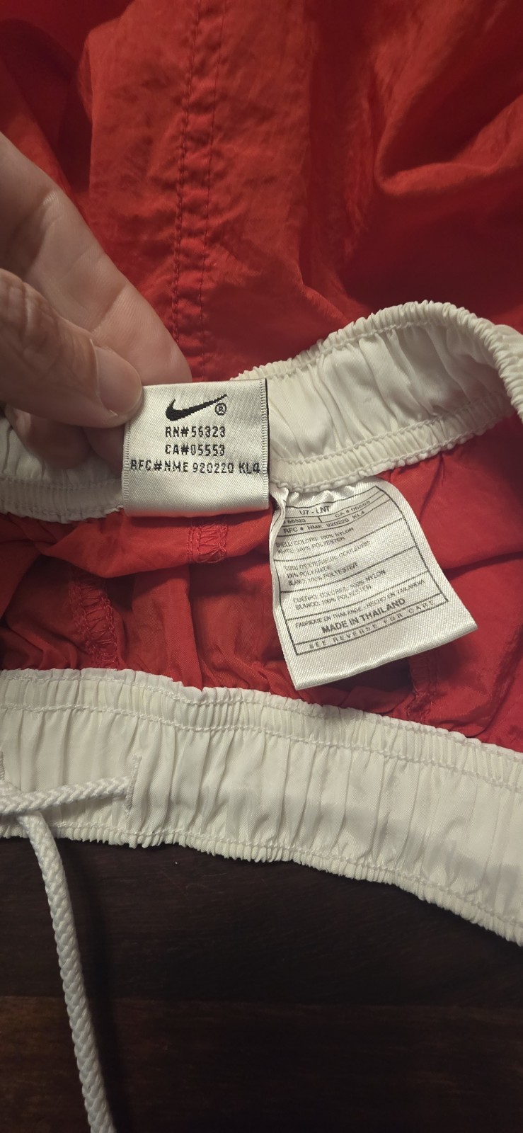 Nike Unisex Windbreaker Shorts Vintage 90s Red, XL