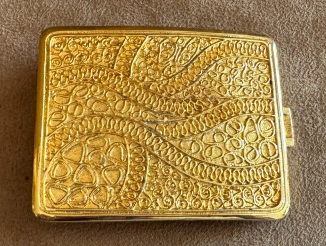 Vintage belt buckle Scroll design Gold Tone 3 inches unisex accessory women men