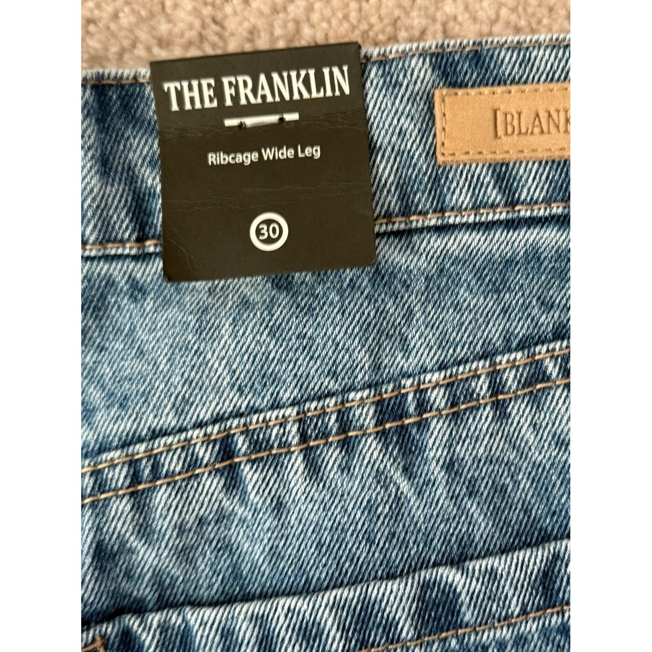 NWT BLANKNYC The Franklin Pearl & Rhinestone Embellished Wide Leg Jeans