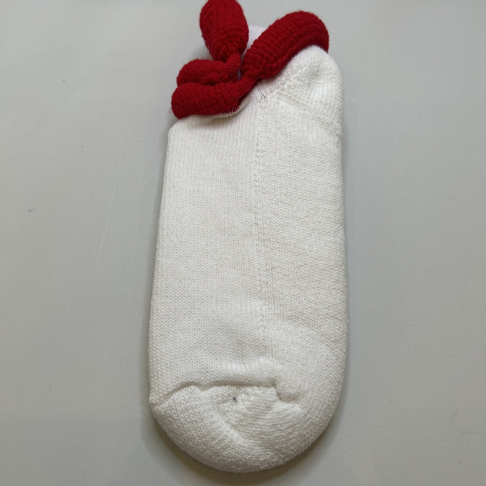 VTG 1980s Unisex Adult Red Ankle White Socks Acrylic Blend Fits Size 9-11 Roll