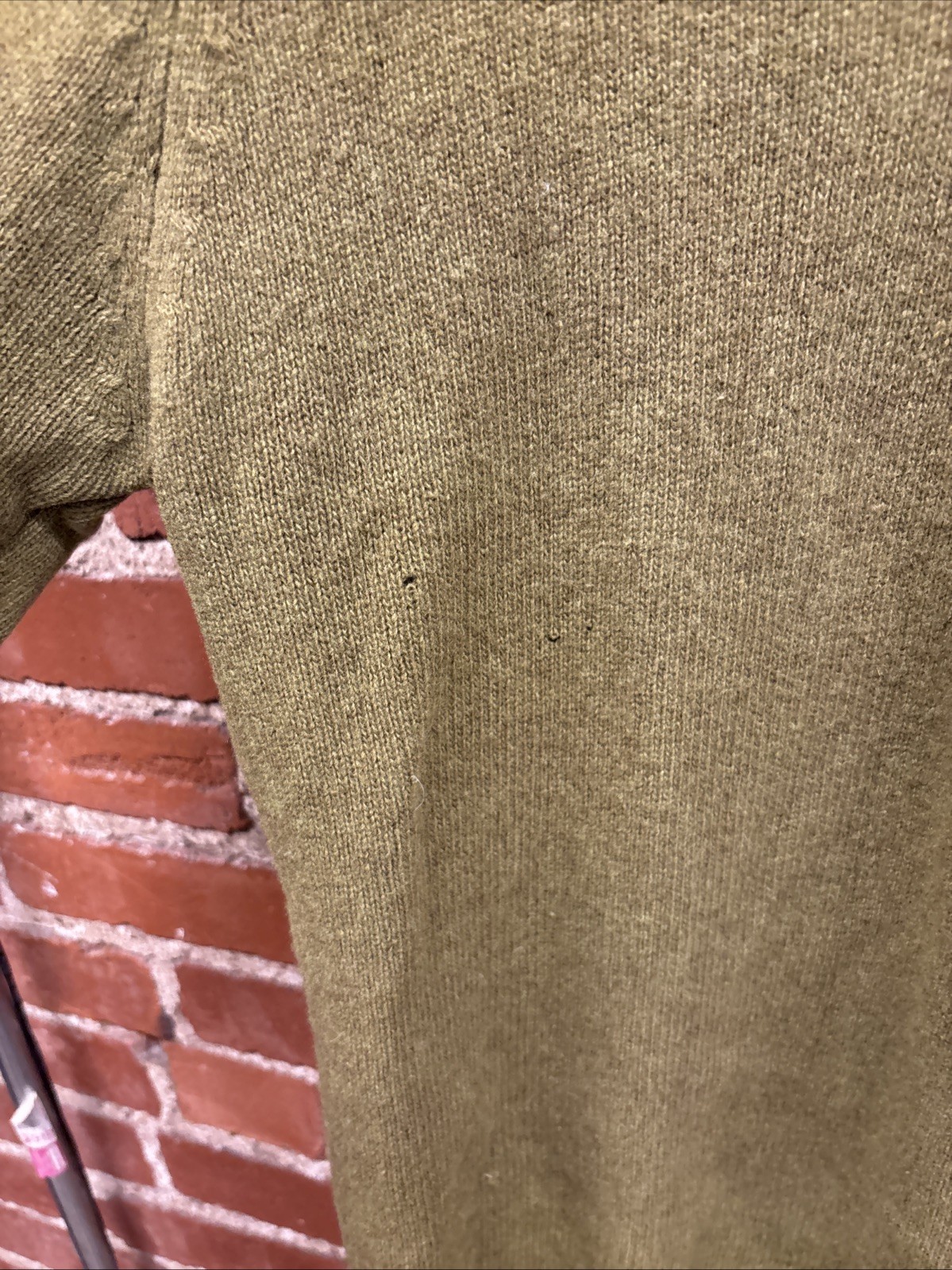 Vintage 60s Saxony Cashmere Lambswool Sweater L Green V-Neck Grunge