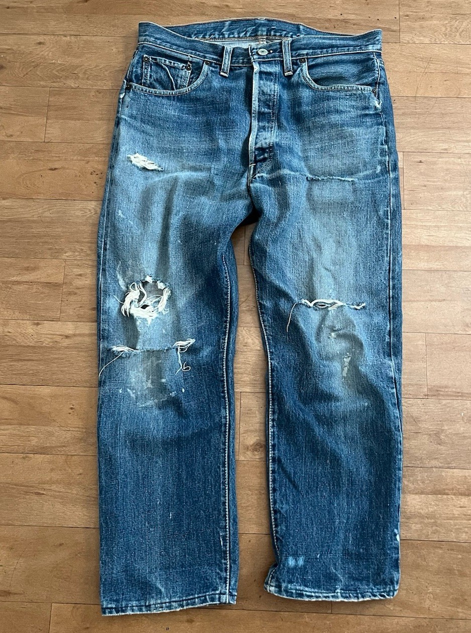 Vintage 1950s Levi’s 501 Red Tab Big E W33 Denim Jeans Pants