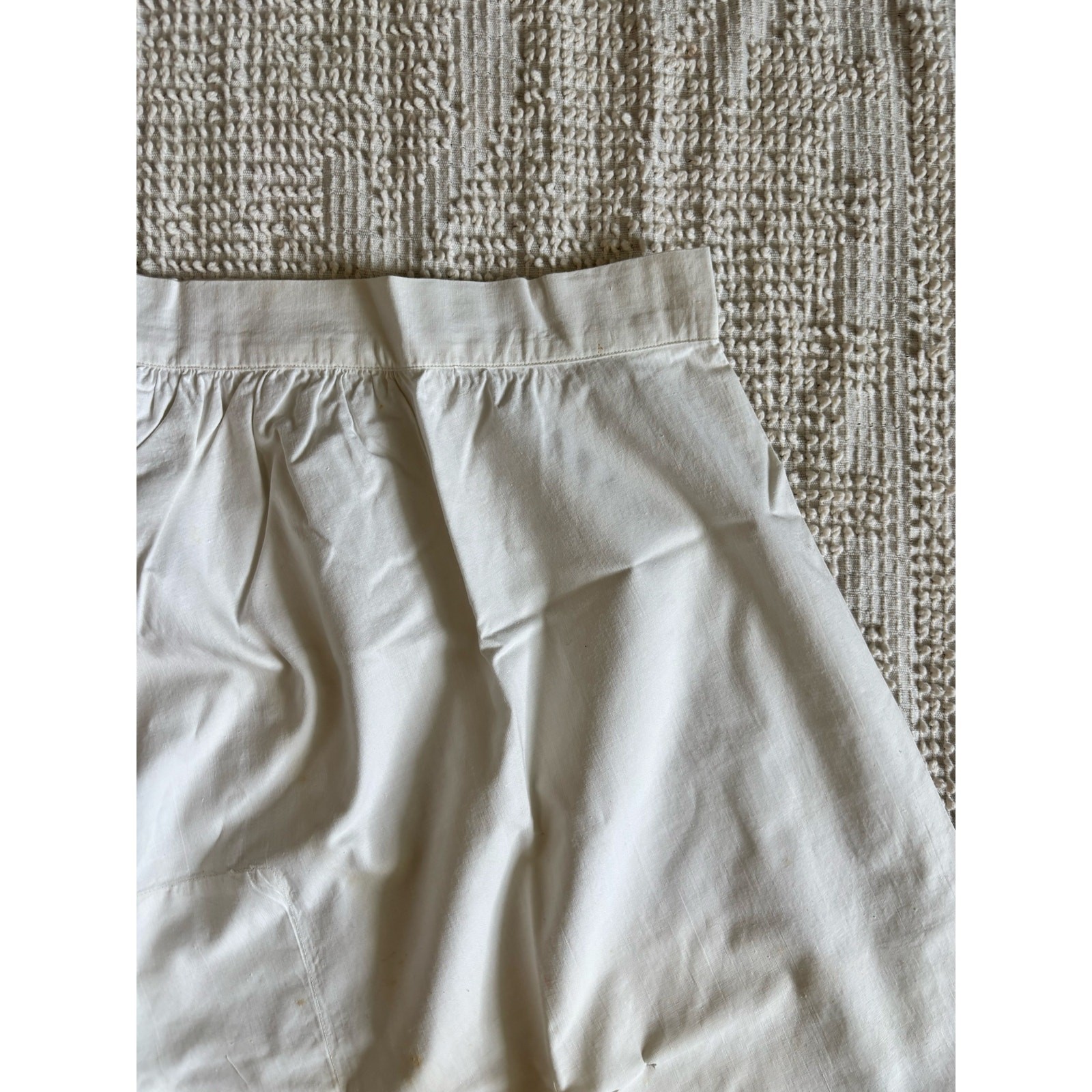 Antique 1910s Edwardian Pantaloons Closed Crotch Cotton Lace Wounded Bird