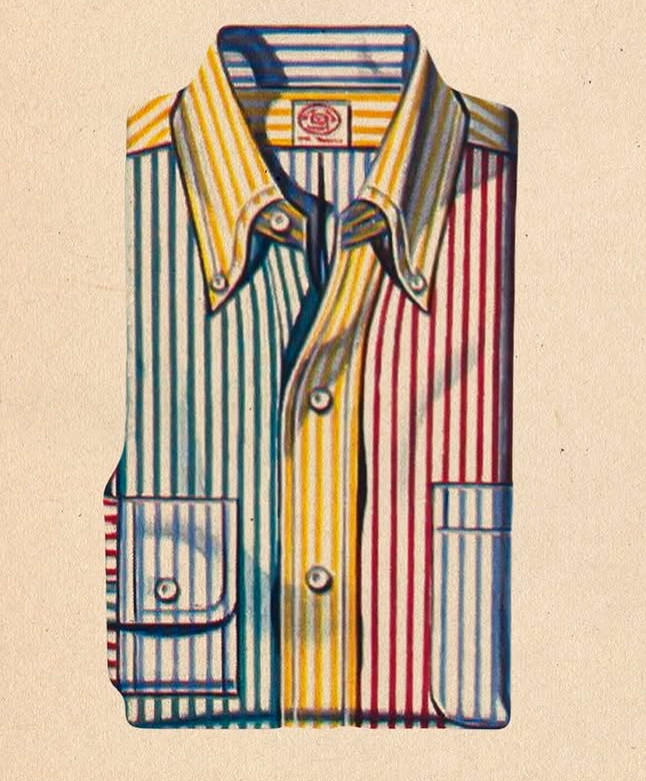 BROOKS BROTHERS Makers Vintage 80s LS Stripe “Fun Shirt” Size 15 1/2-R (M) USA