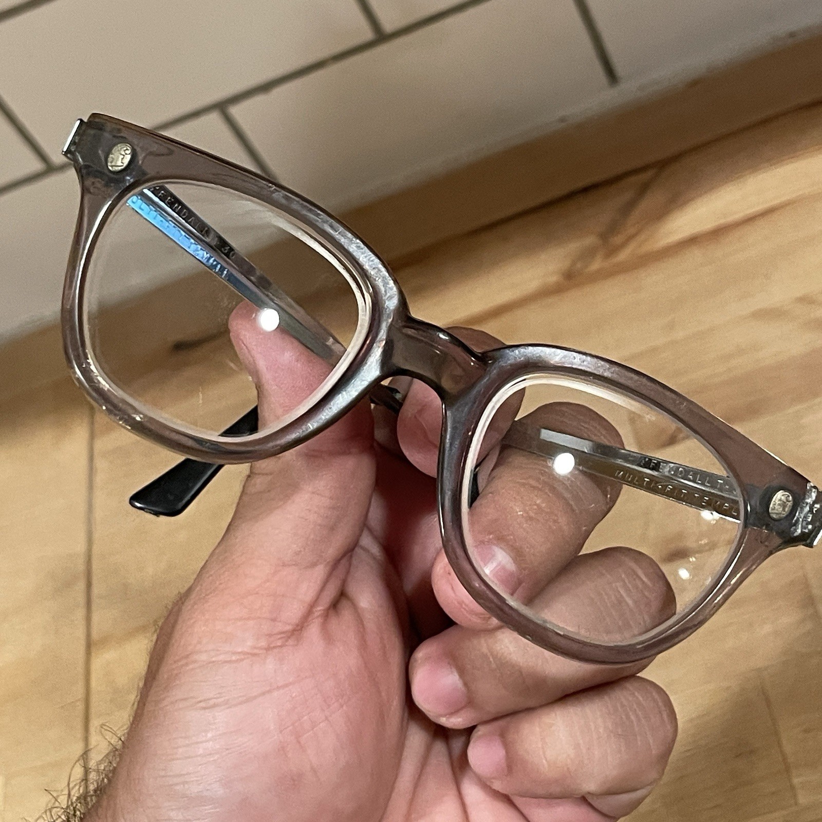 VTG Fendall T-30 Crystal Grey Multi Fit Temple Safety Glasses 4 1/2” 46mm Lens