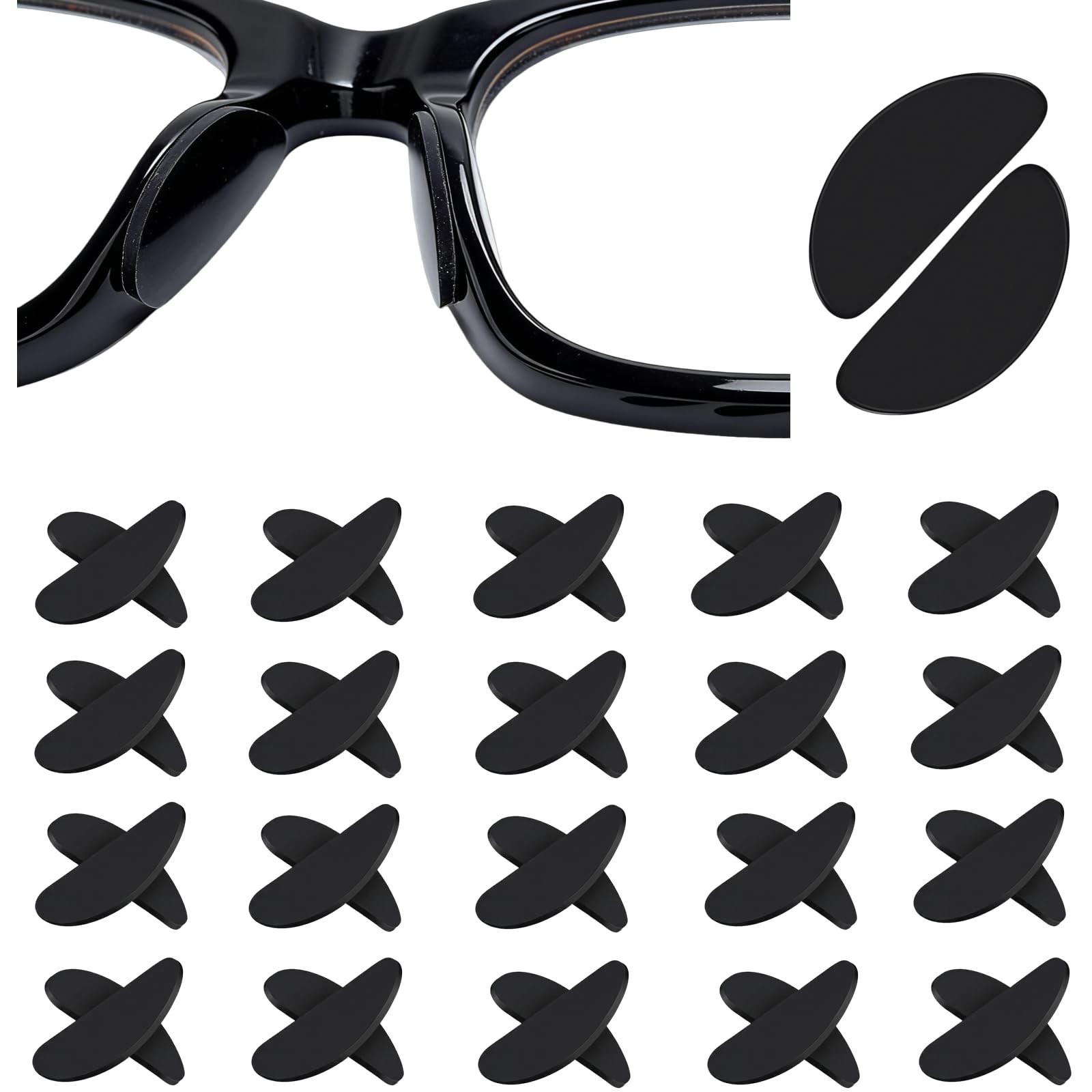 Compatible with Ray Ban Meta Nose Pads,20 Pairs Fit for Rayban 20pairs,black