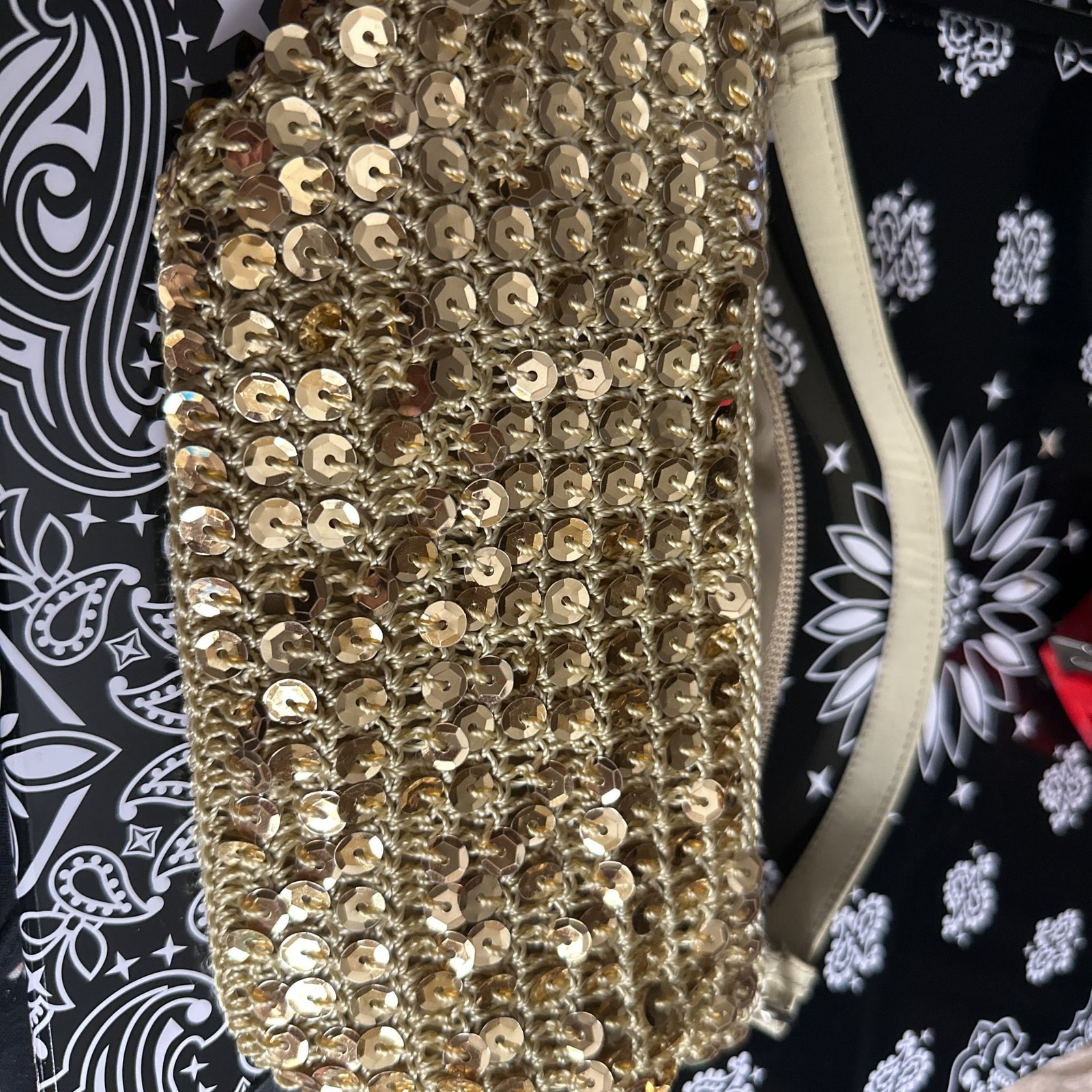 Vintage Gold Beaded Evening Bag