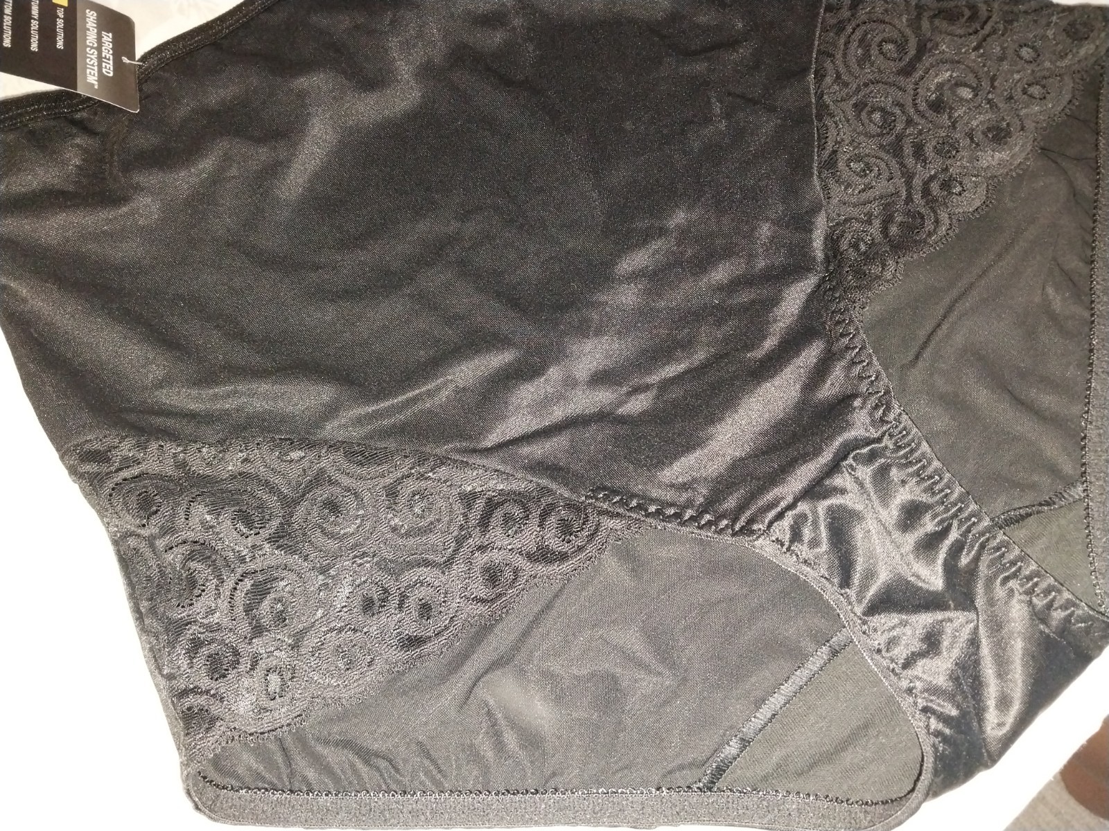 VTG Silky Nylon WIDE LACE LEG Y2K PANTIES GIRDLE NYLON SPANDEX BOMBSHELL L NEW