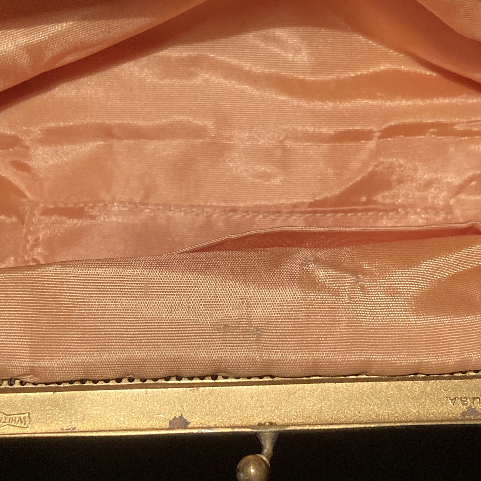 40’s Whiting and Davis Mesh Handbag Purse Gold Tone 6 x 5 in