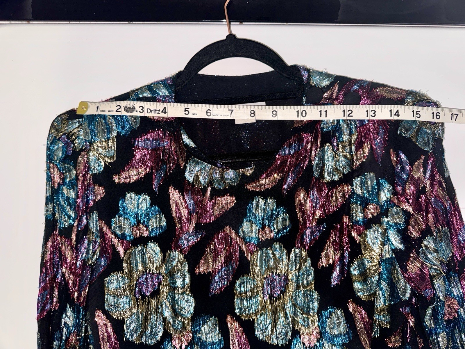 Vintage Patra Multi Color Metallic Blouse Medium/Large
