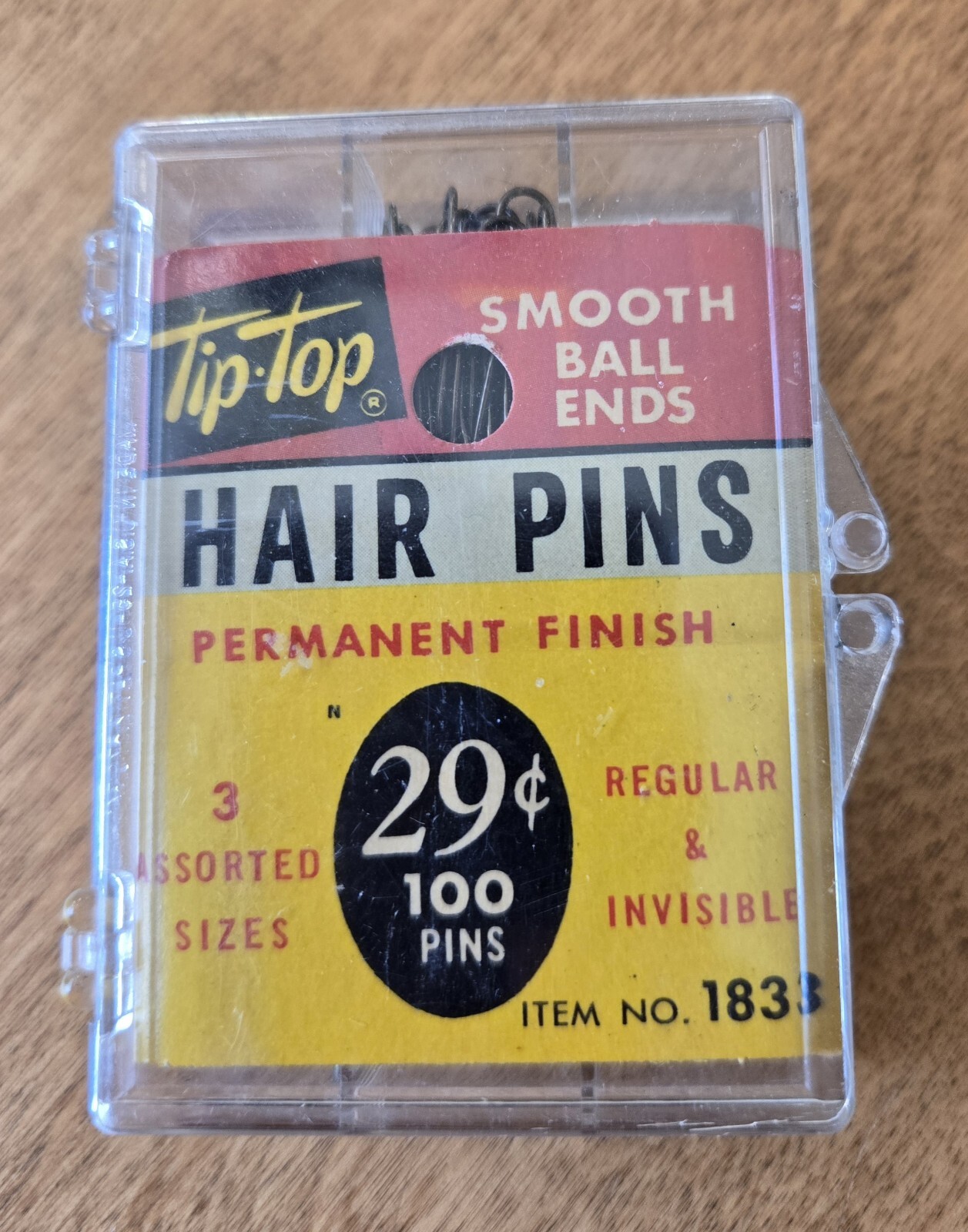 VNTG Tip-Top Regular & Invisible Smooth Ball Ends Crimped HAIR PINS, Original
