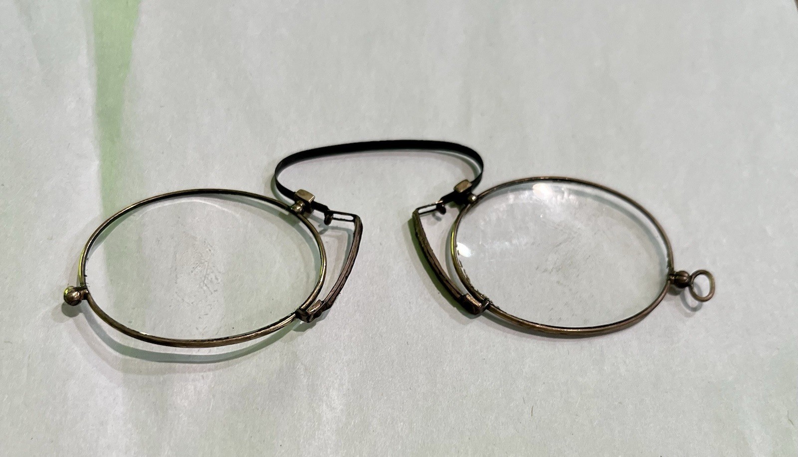Antique Pince‑Nez Spectacles Early C‑Bridge Gutta‑Percha Nose Pads FREE SHIP