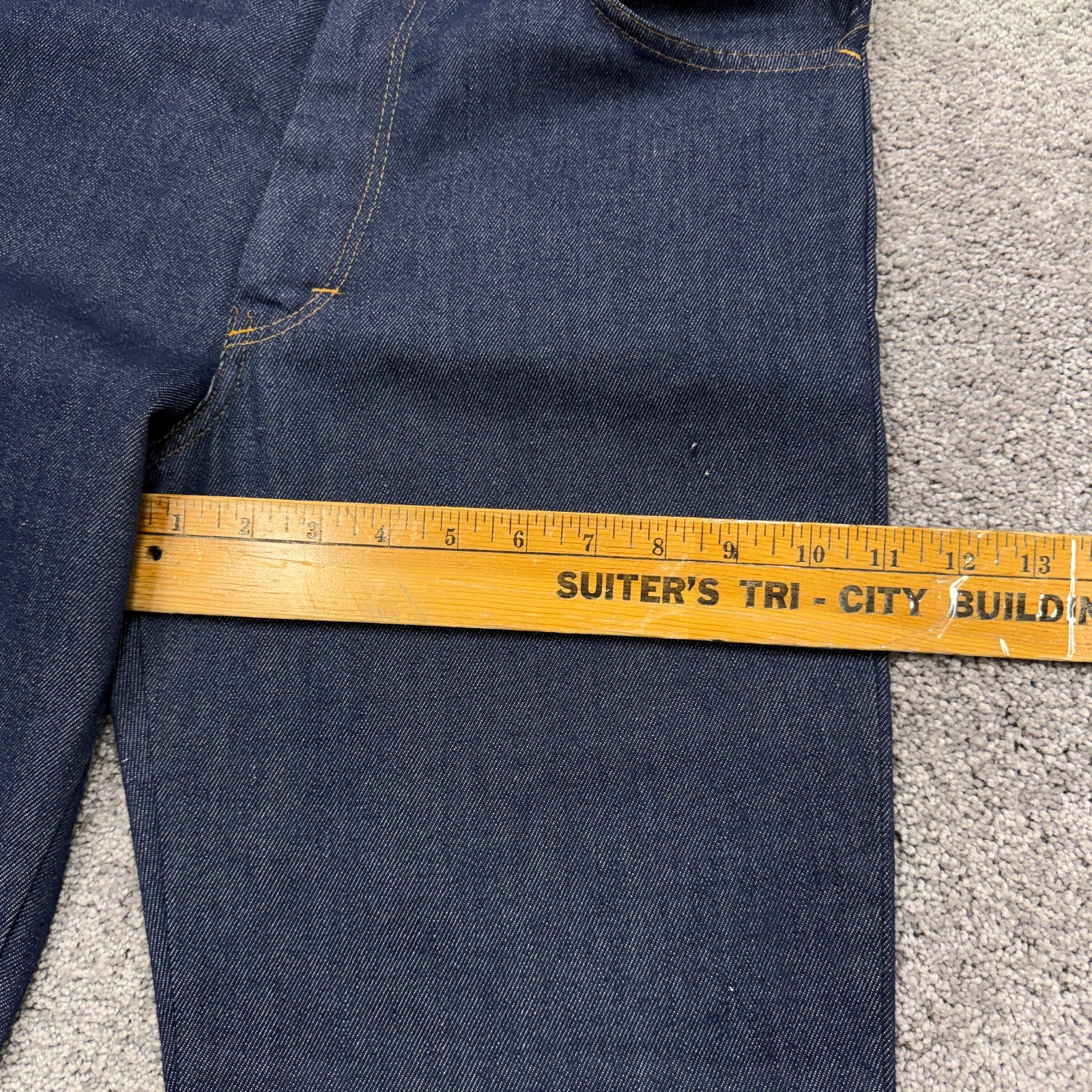 Vintage 70s Bell Bottom Flare Jeans Talon Zip Dark Wash Denim 32×30 USA