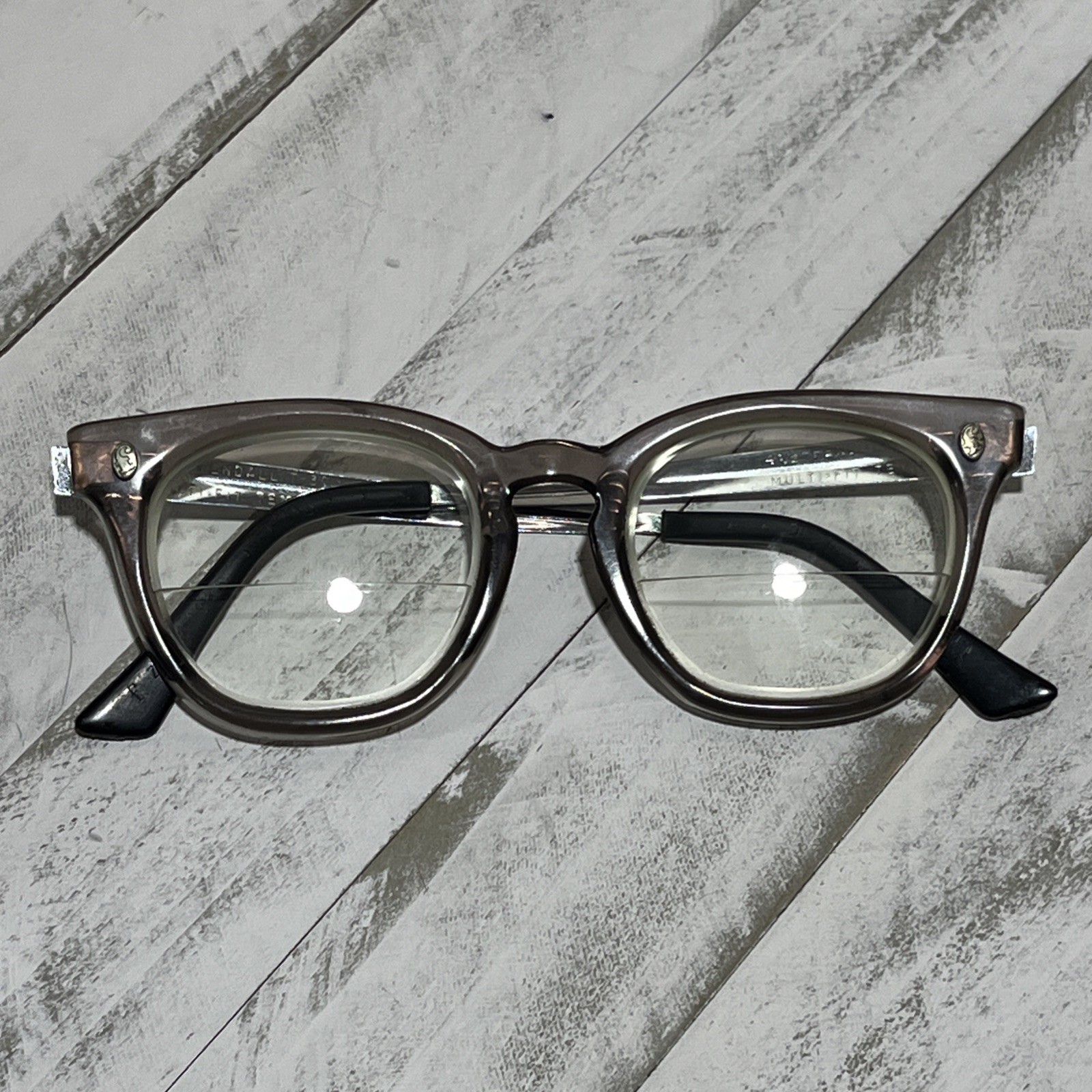 Vintage Protective Eyeglasses Fendall T-30 Metal Horn 4 1/2″ Decor Frames Only