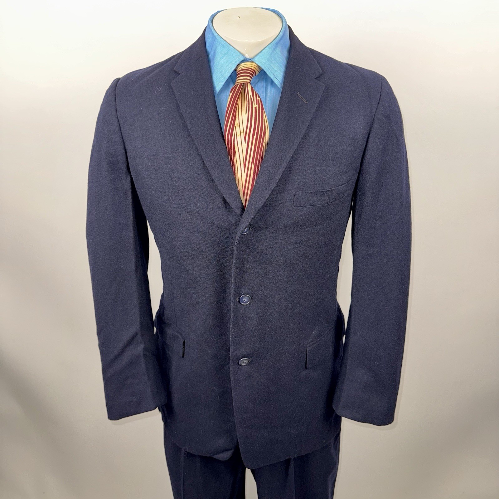 Vtg 1950s Style Mart Clothes Suit Mens 40 Jacket 31 29 Pants Drop Loop Wool Navy