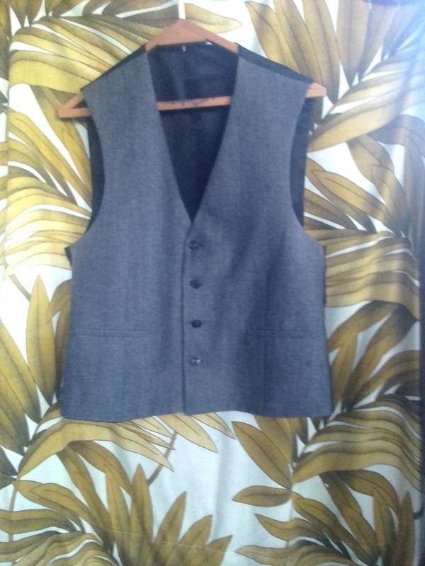 mens navy boot vest grey wool 44 / XXL / 52
