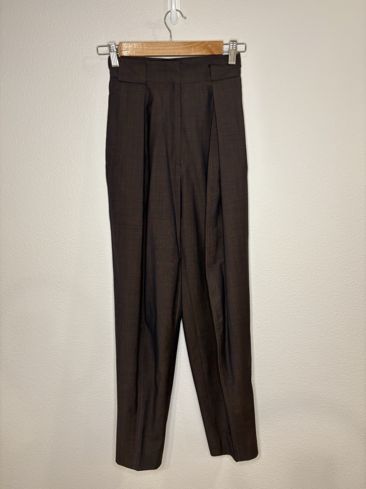 VTG 80s Gianni Versace Brown Trousers Made in Italy IT 38 US 00 24″ Waist
