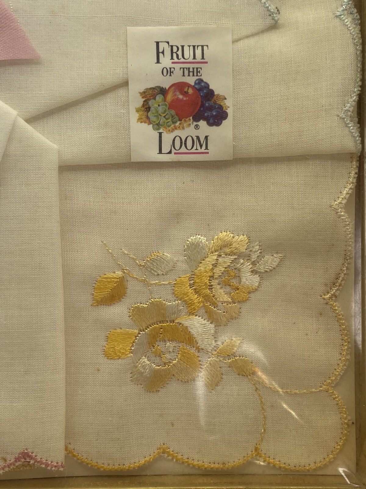 Vintage Ladies Handkerchiefs Fruit Of The Loom New Old Stock In Box