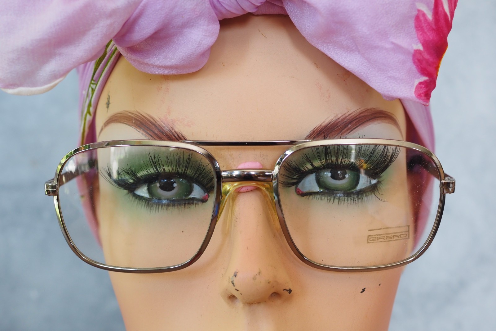 Vintage 1970s France Aviator Eyeglasses Pilot NOS Retro Nerd Preppy silver Tone