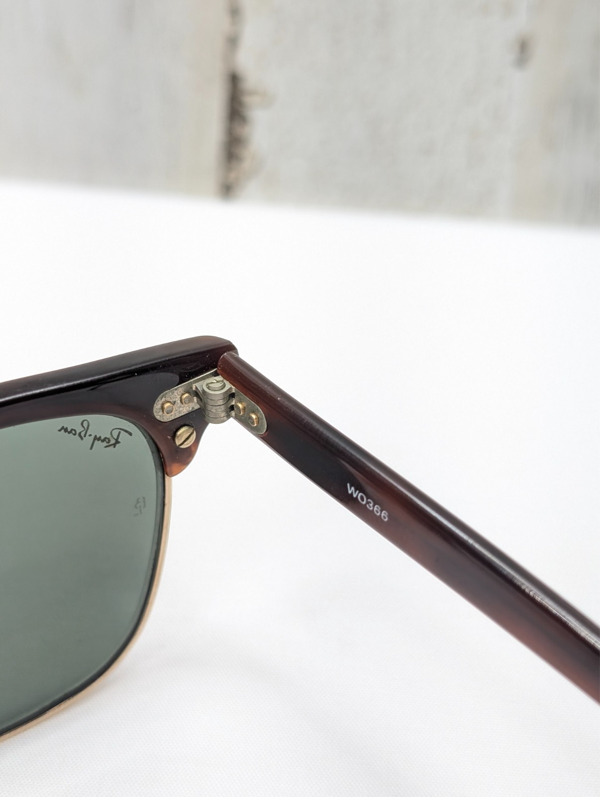 VTG B&L Ray-Ban clubmaster tortoise shell and arista gold sunglass made in USA