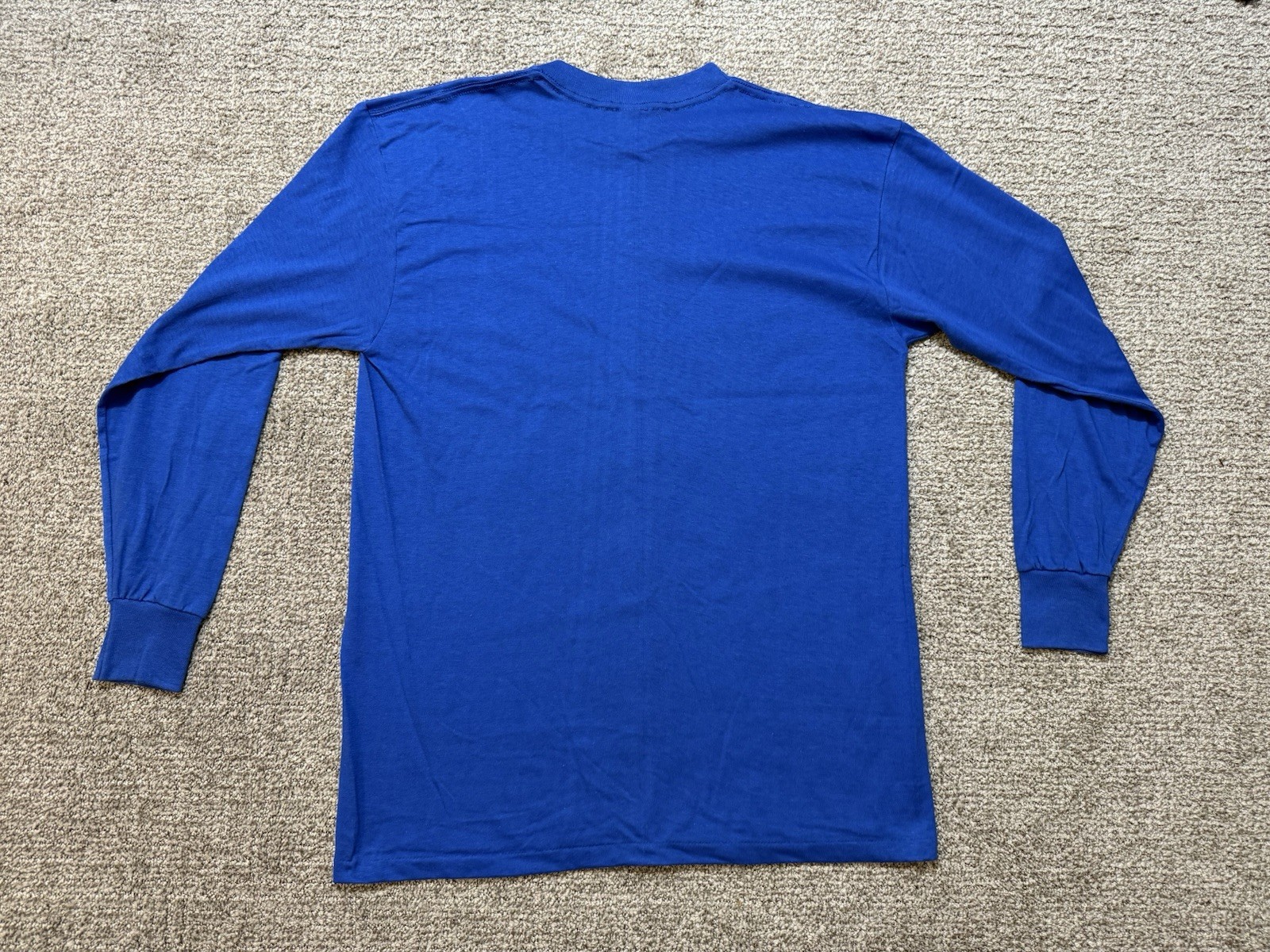 Vintage 80s Artex Blue Long Sleeve Blank Crewneck T Shirt Men’s Med/L USA Made