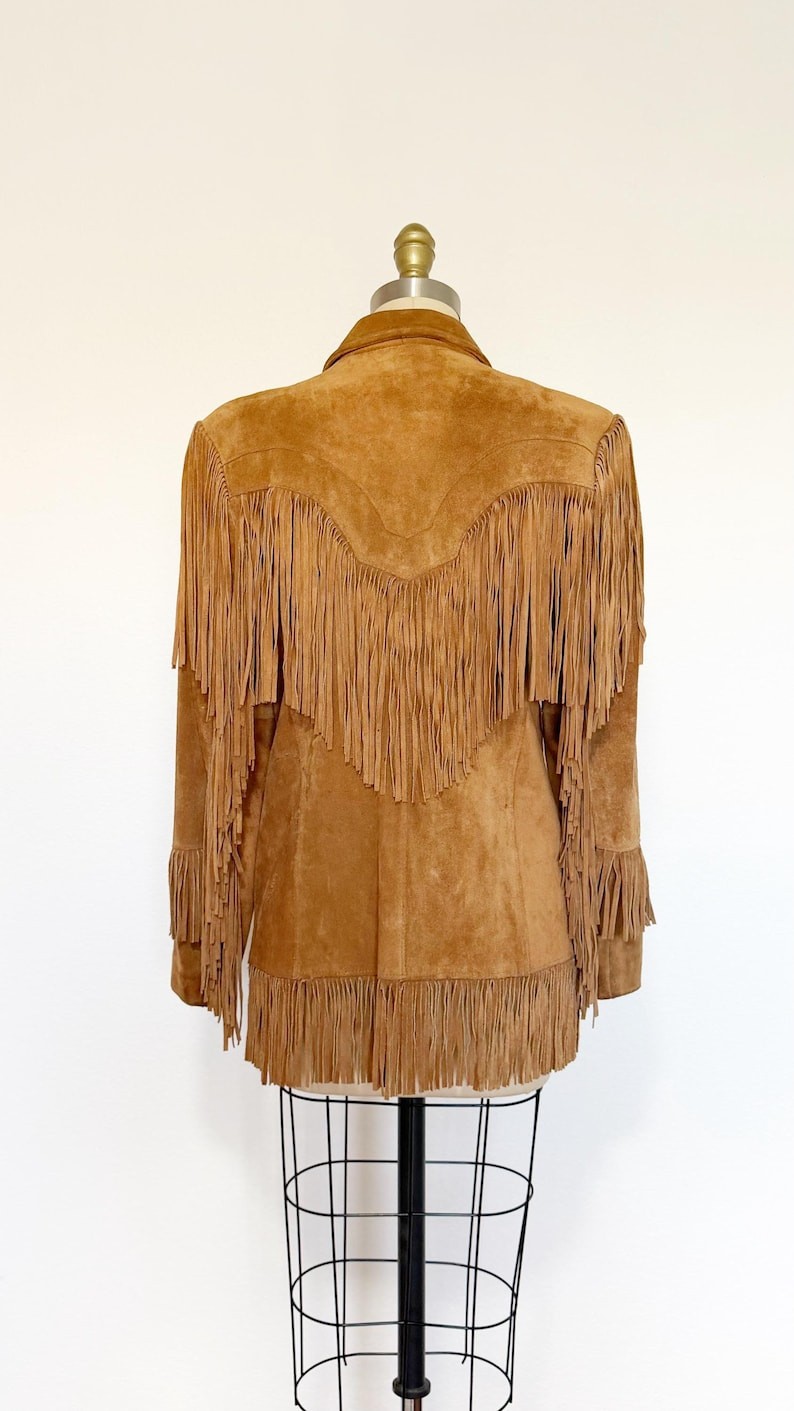 1970s Pioneer Wear Jacket / Suede Fringe Jacket / Fringe Jacket / Size Medium