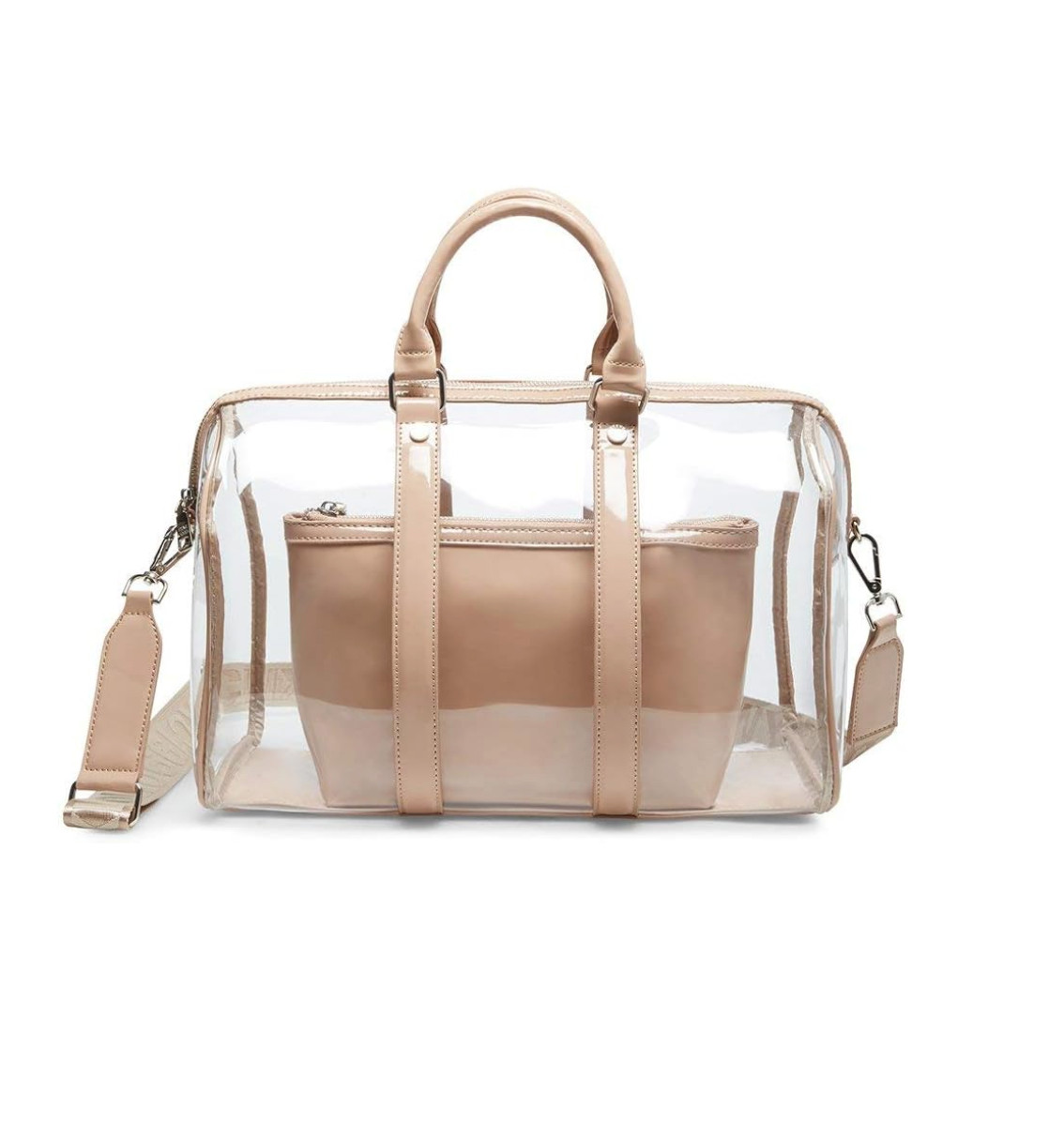 Steve Madden womens Steve Madden DAYLIN Clear Satchel, Nude, One Size US