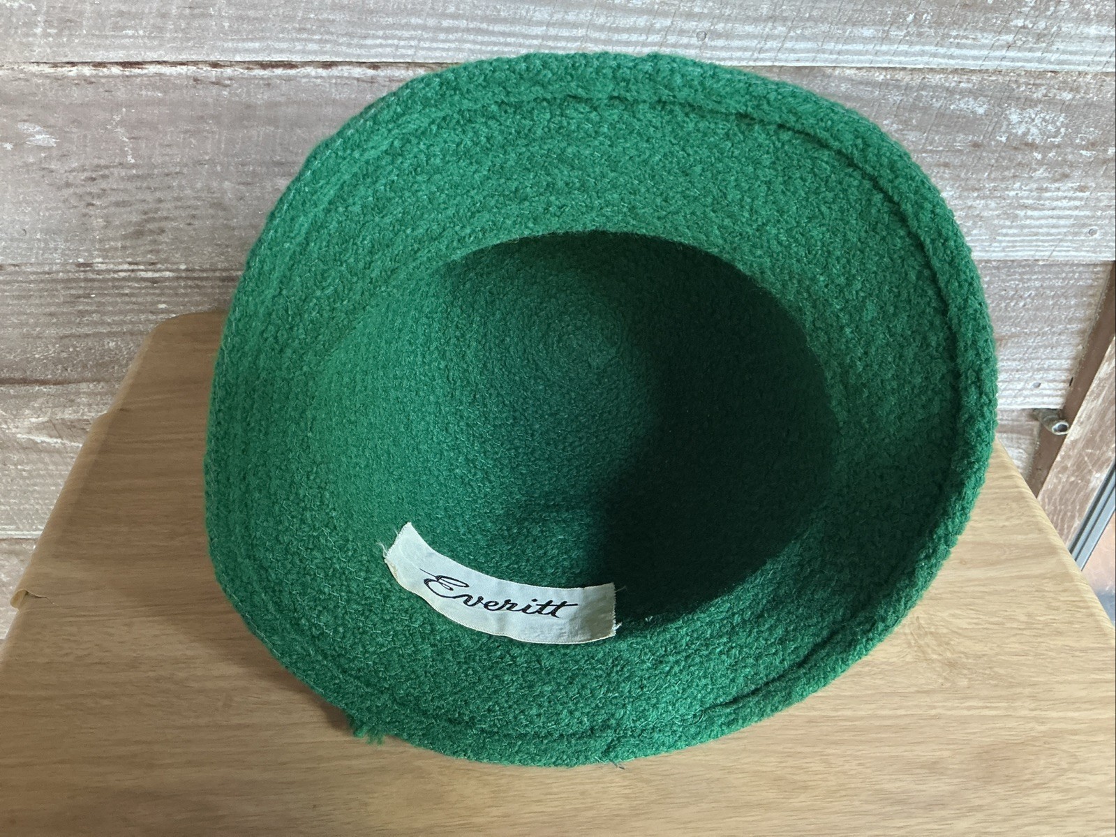 Vintage Cloche Hat Everitt Medium 22 inches Green with Gold Tone Accents