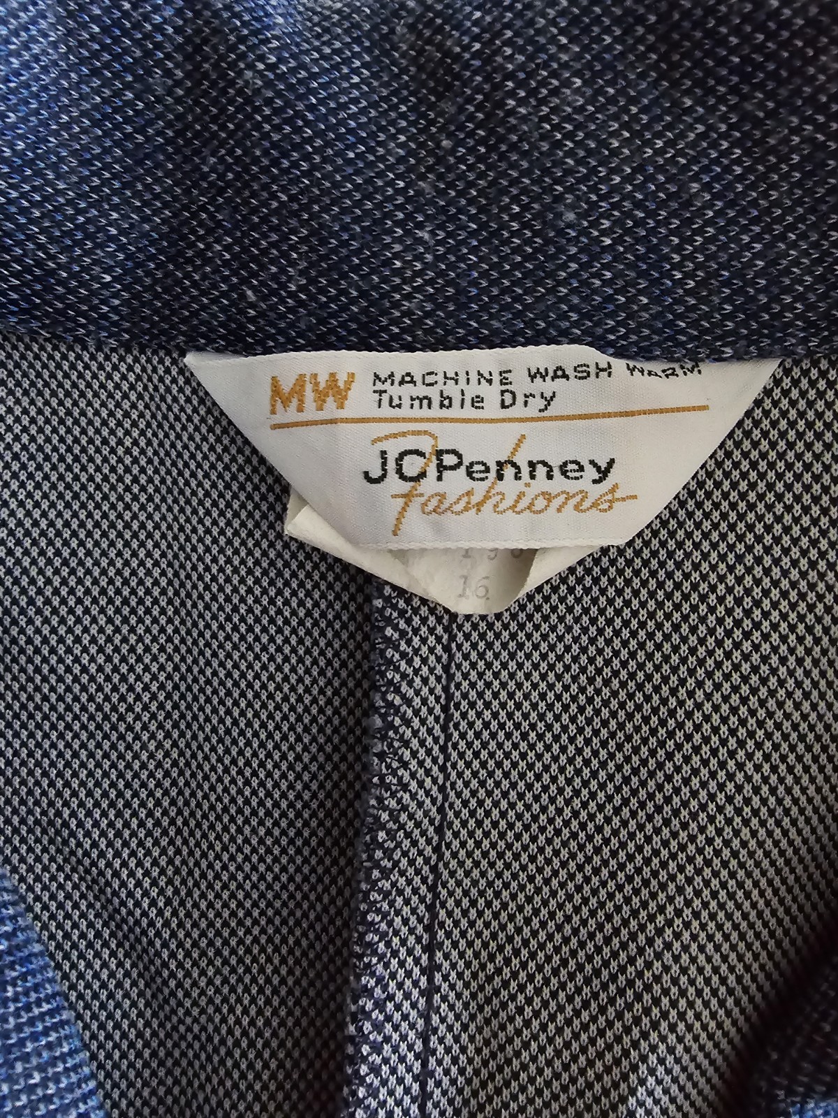 Vtg 70’s JC Penney Fashions Blue Blazer Top Button Up Jacket Womens Large