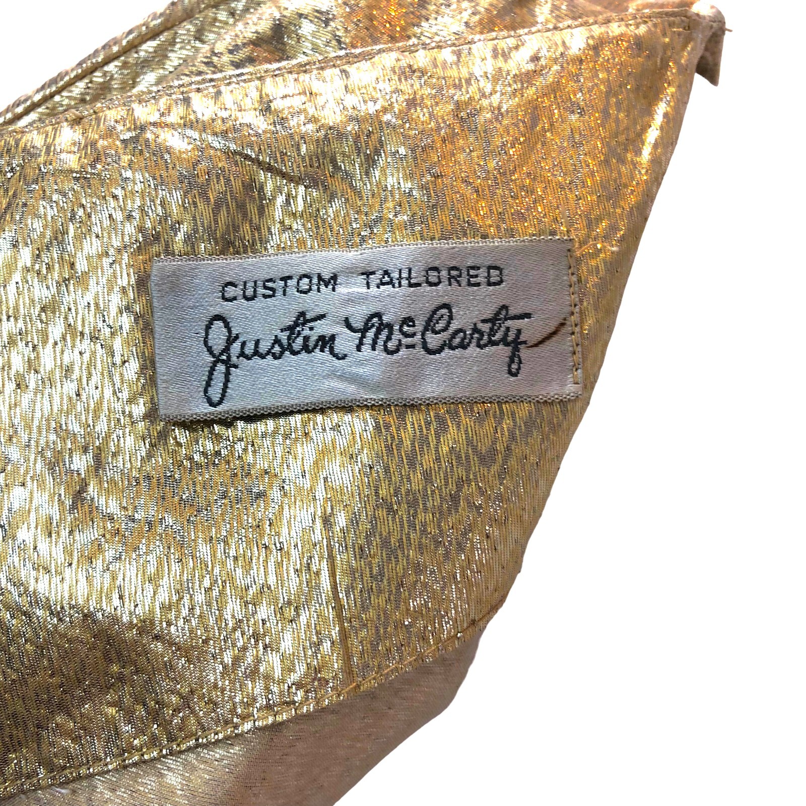 Vintage Dress 1940’s Gold Lame Justin McCarthy Designer Size 6 Sunray Pleats