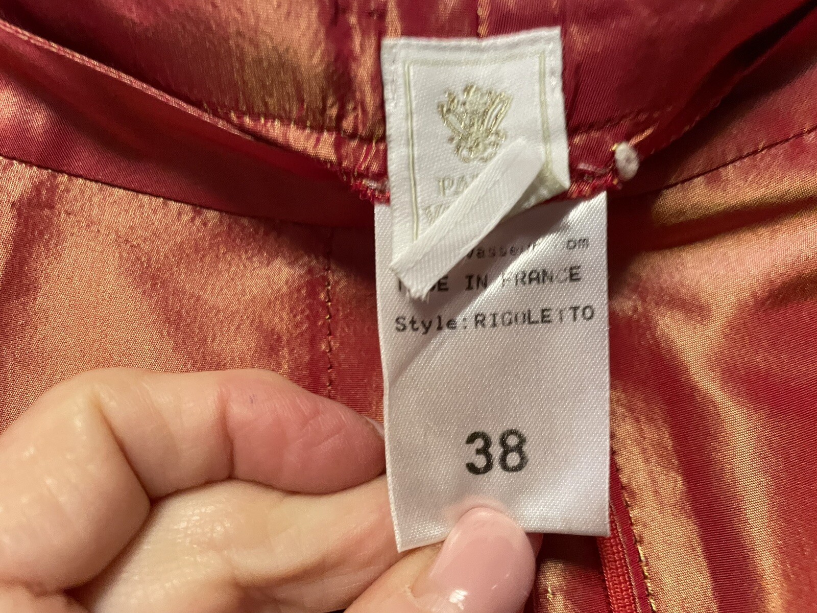 Vtg Paul VASSEUR French Silk Cocktail Party Wedding Pants Suit S 36
