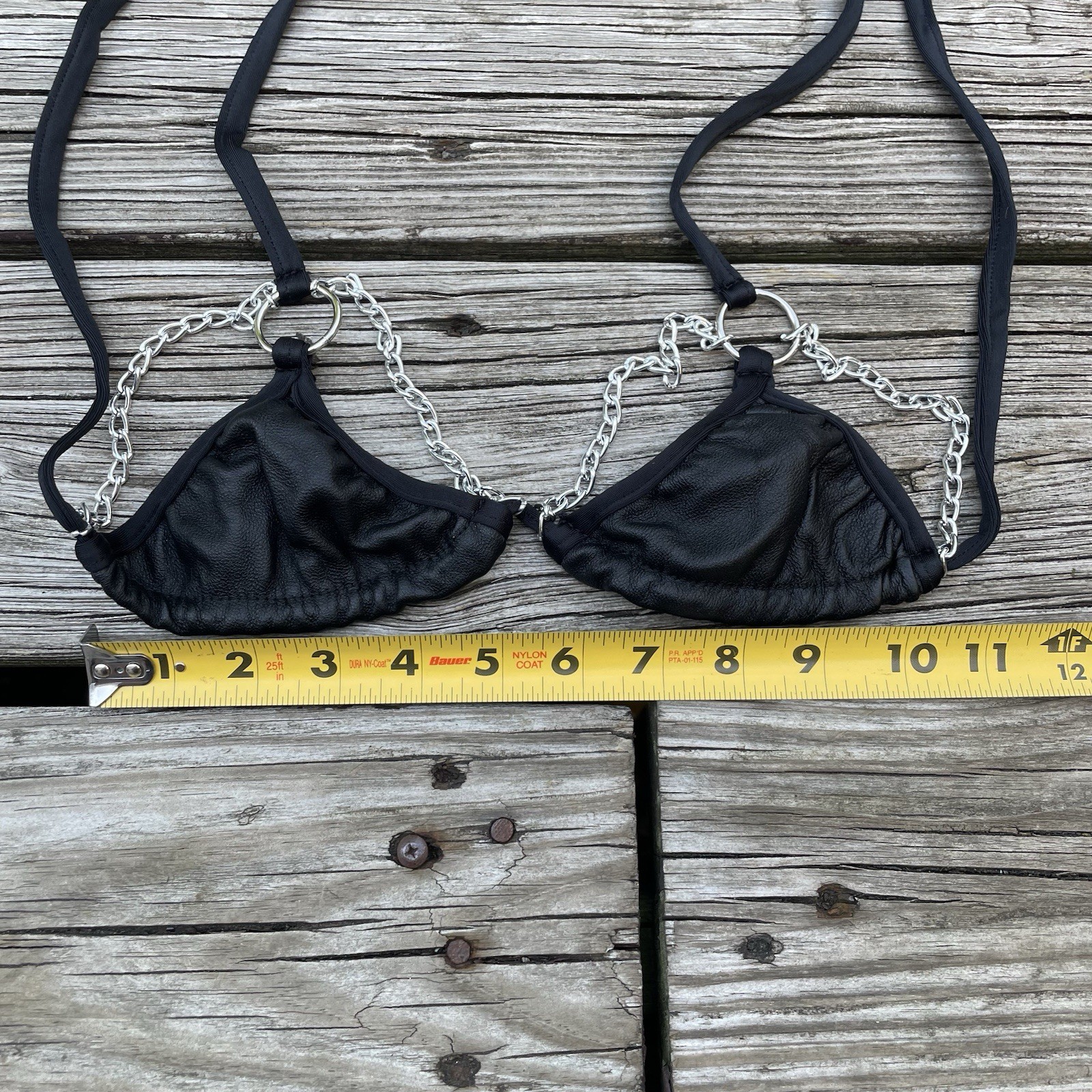 Vtg Leather Gossip Metal Tank Top Bra Glam Rock Goth Grunge Punk Sexy Size S