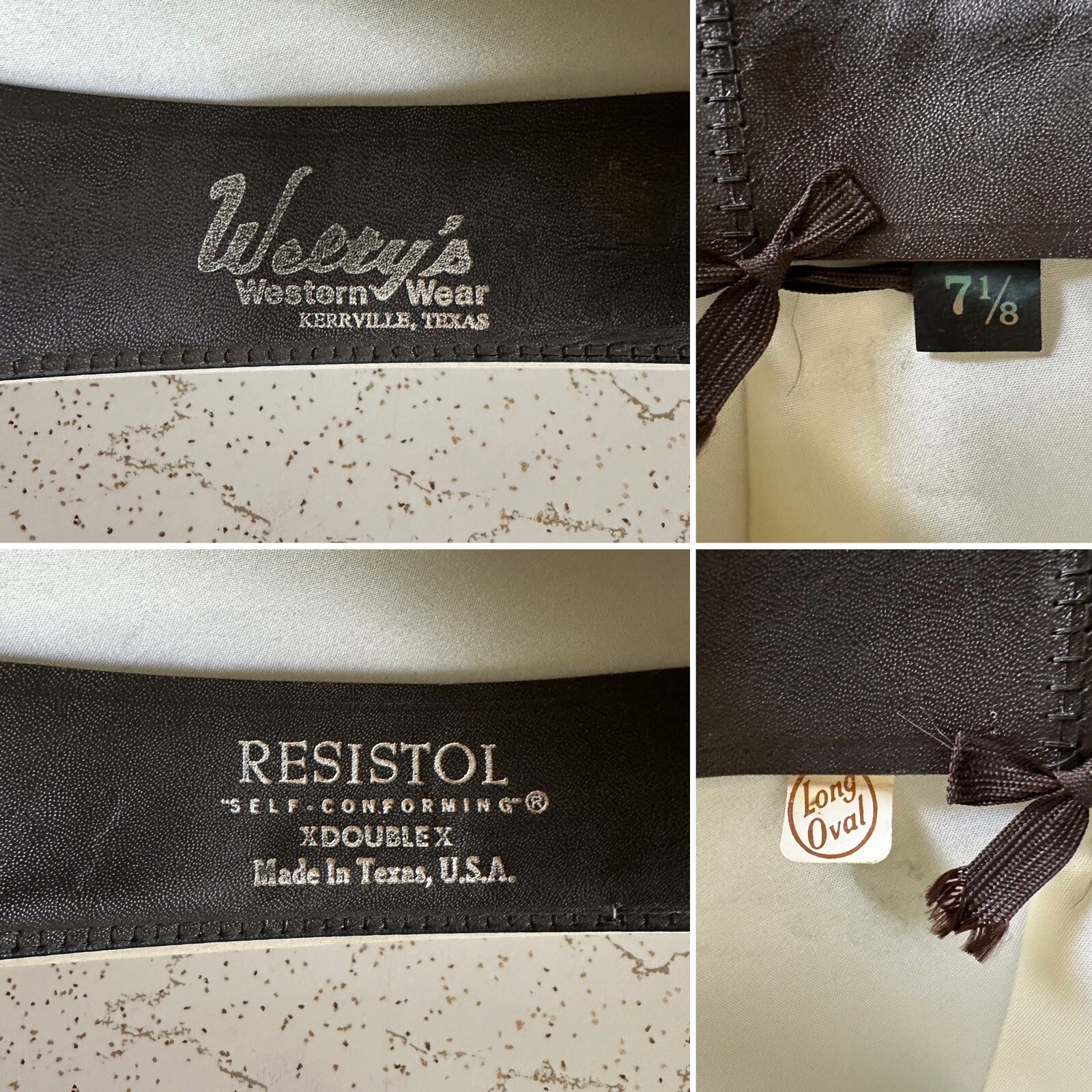 1970s Resistol San Antonio OR 7 1/8 LONG OVAL Hat Fedora Cowboy Western Vtg 70s