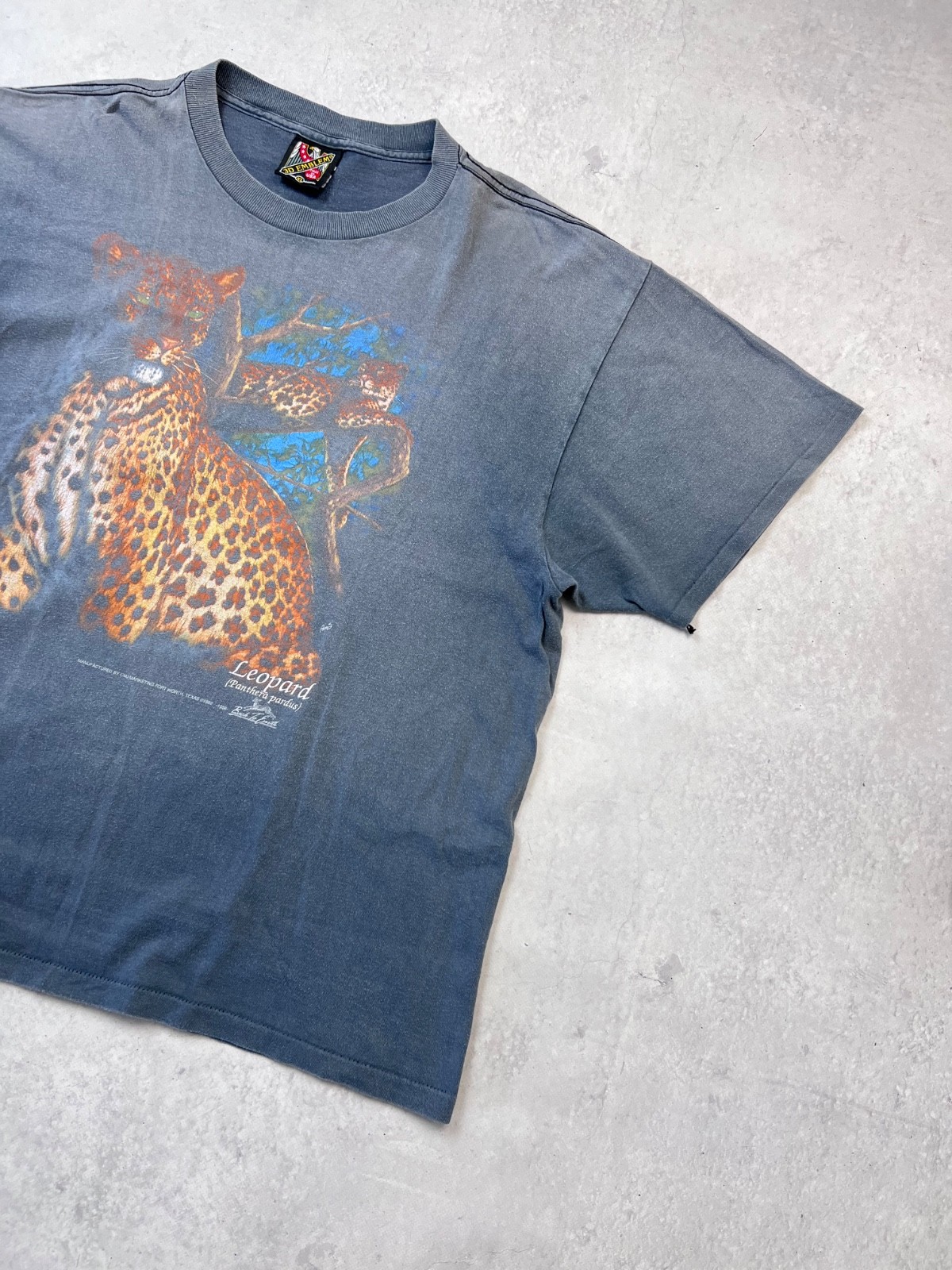 Vintage 1992 3D Emblem Leopard Panthera Pardus Graphic T Shirt USA XL