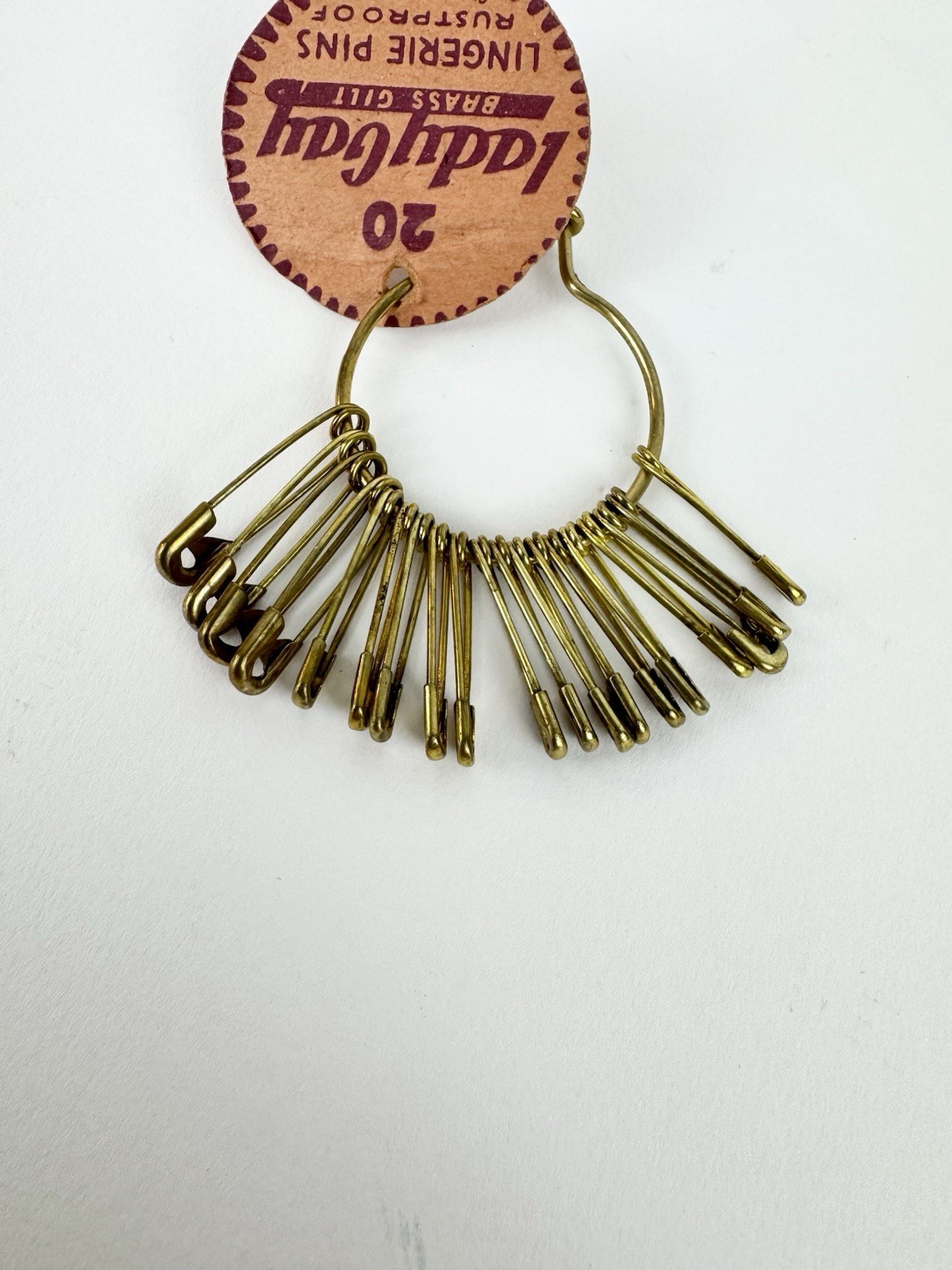 Vintage 1930s–40s Lady Gay Brass Lingerie Pins 2cm Czechoslovakia – Set of 3 NOS