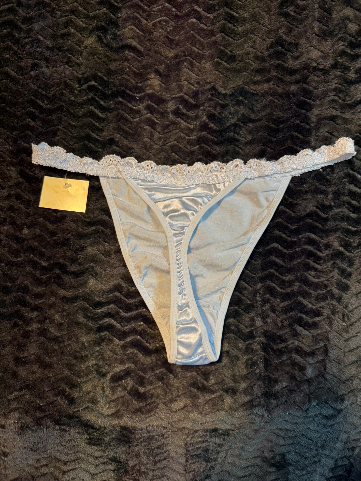 NWOT XXL SATIN VINTAGE NYLON SECRET TREASURES LACE SECOND SKIN BLUE
