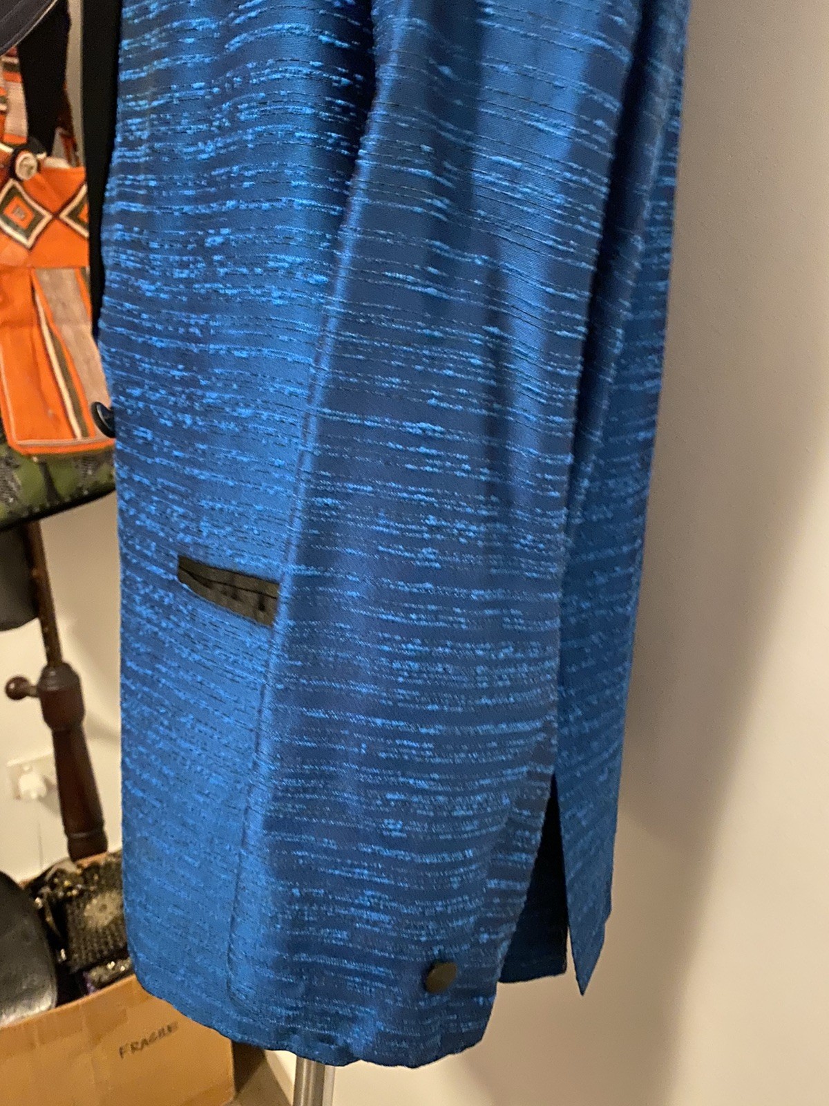 60,s Fab Blue Silk Shantung “Bossa Nova “ Jkt . Unisex.