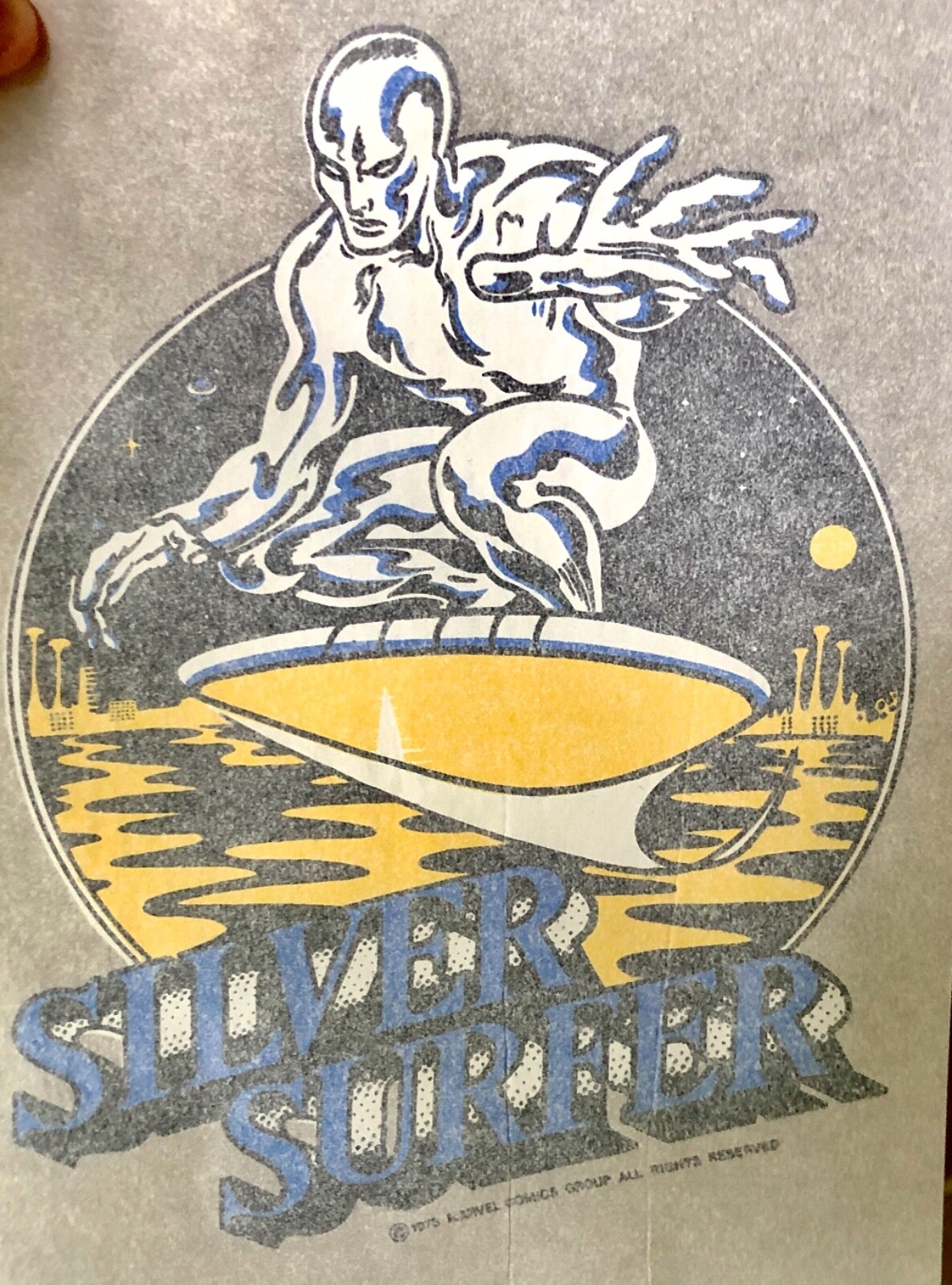 Vintage 1973 Silver Surfer Superhero Iron On Transfer Marvel Comics Group