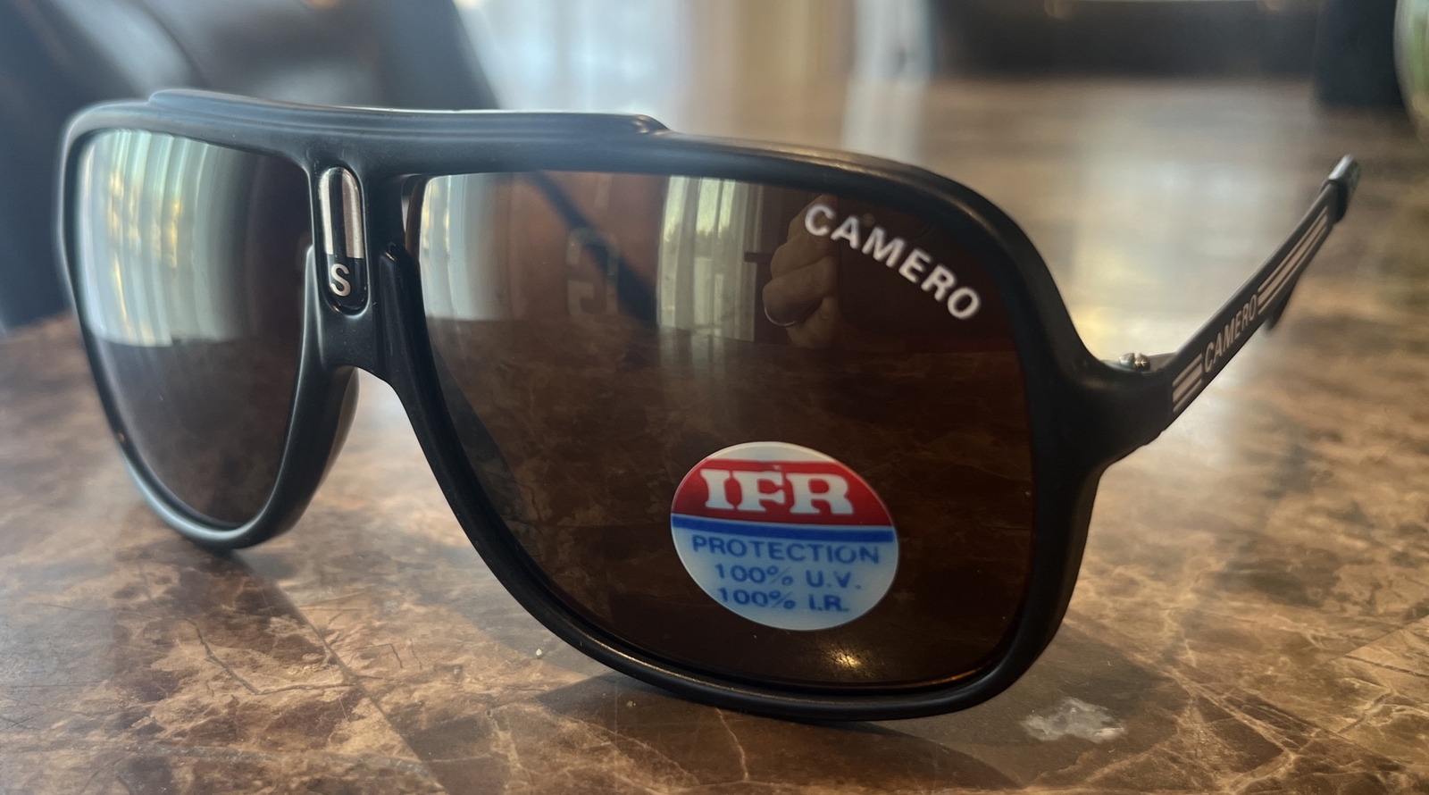 Original 1980’s Aviator Camero S 462 Black Frame 100% UV IFR Sunglasses NOS