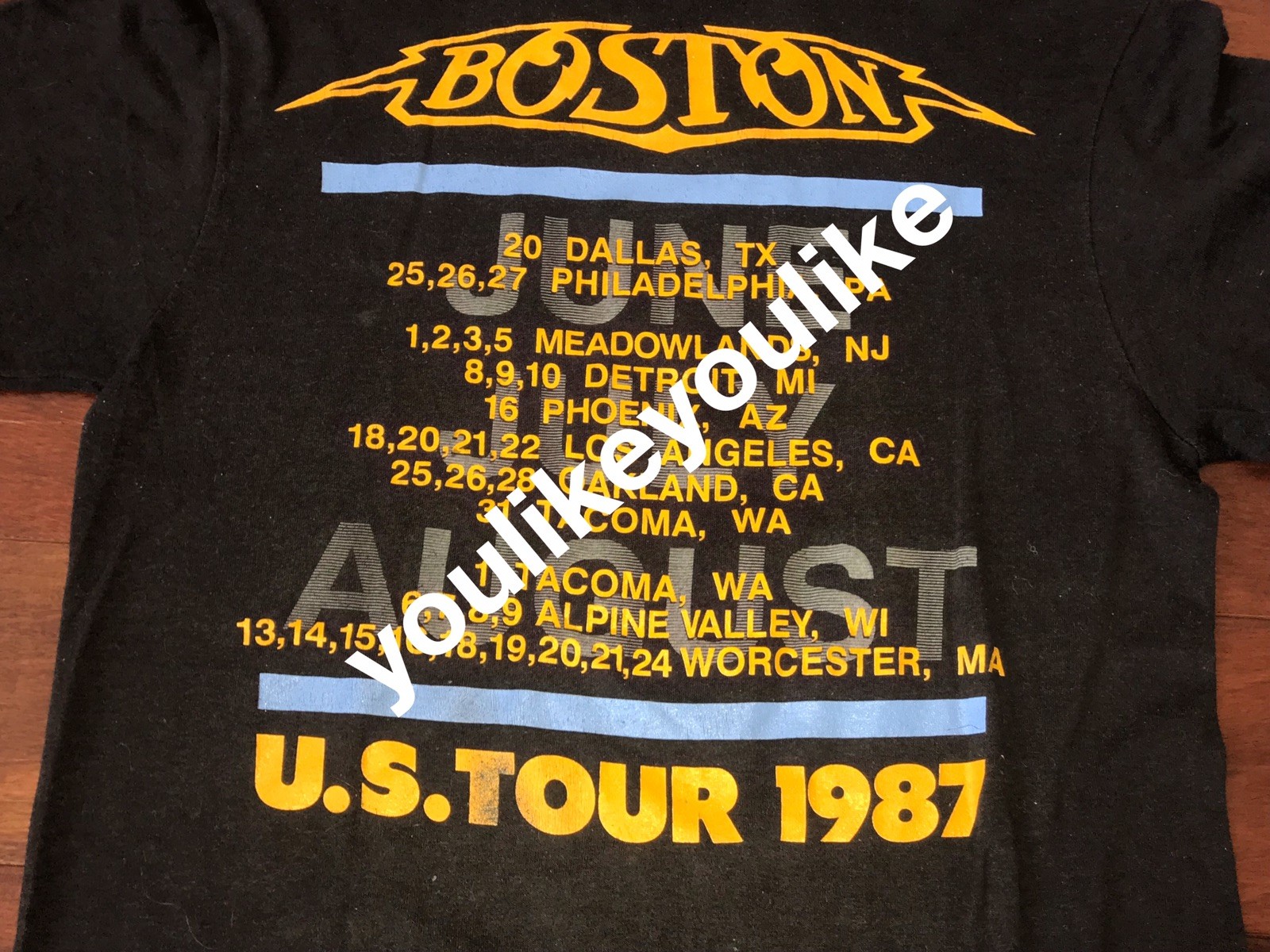 VINTAGE 1987 BOSTON THIRD STAGE CONCERT T SHIRT US TOUR ORIGINAL UFO ROCK BAND