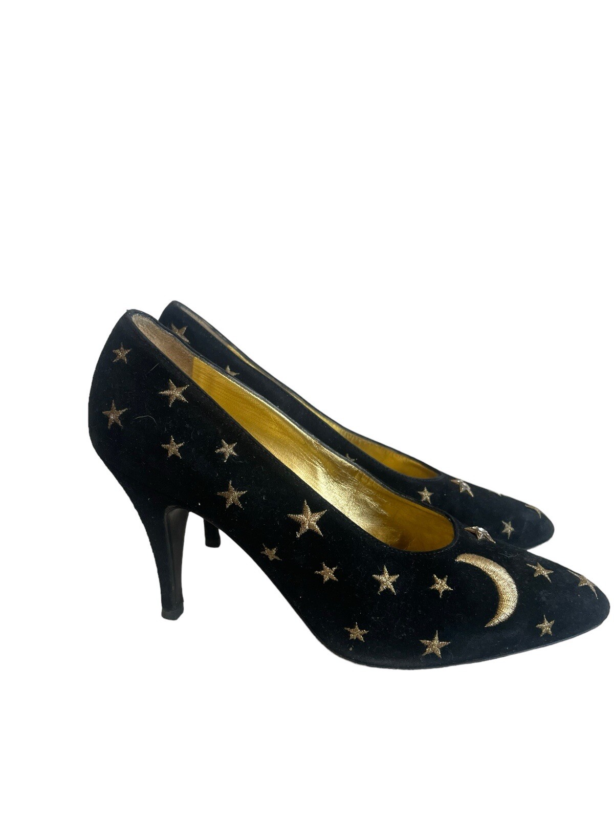 Moschino Cheap & Chic Rare Collectable Shoes Heels Stars and Moon Gold 36 EU