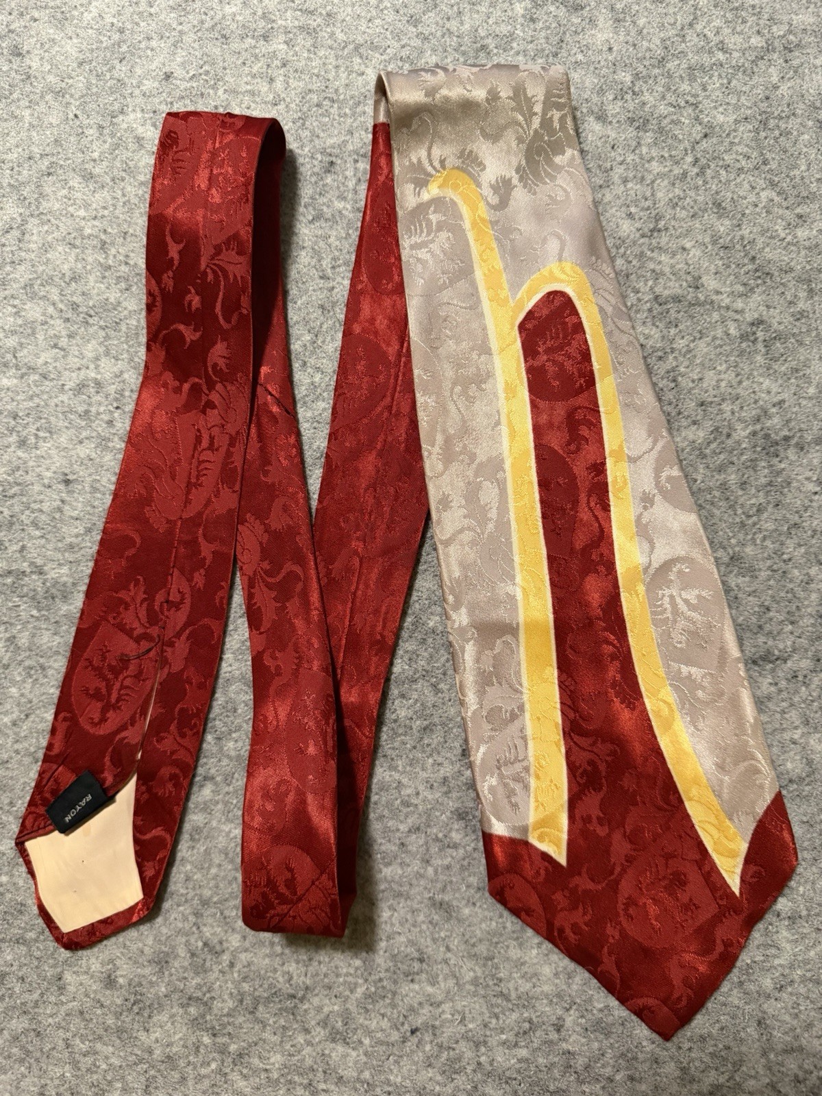 1940s 40s vintage monogram initial letter N rayon swing tie necktie 1950s 50s