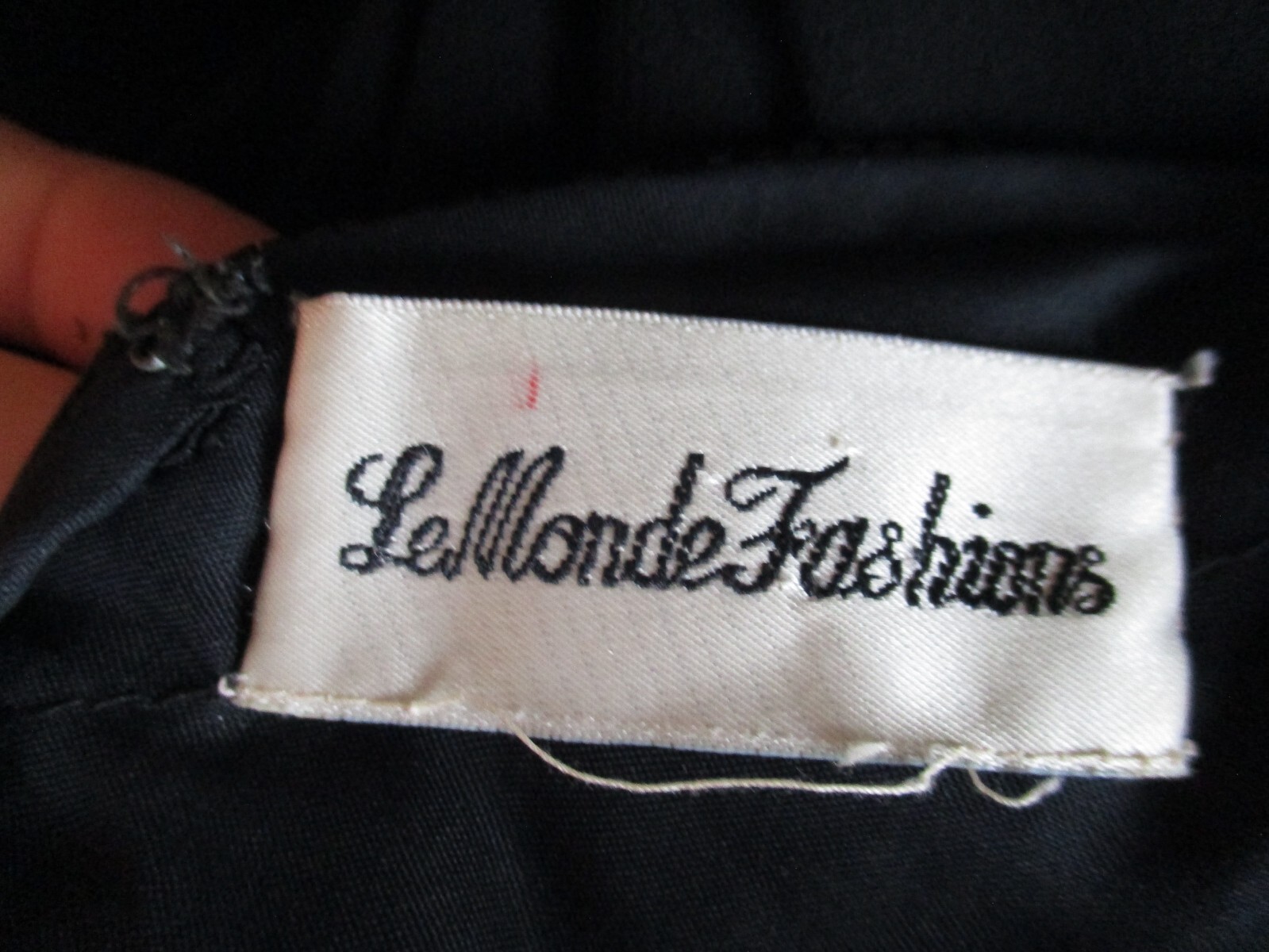 Le Monde Fashions Evening Gown Sz 8 (Vintage) Women Black Beaded Silk Dress NWT