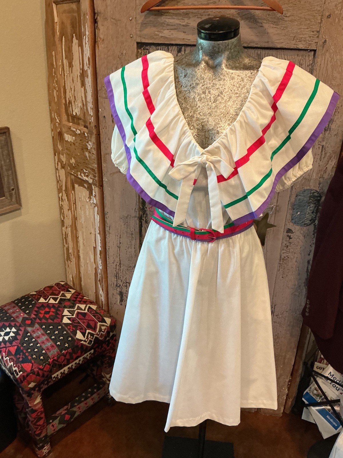 70s Applause II Marge Kane Belted dress off the shoulder Tag 12 STANDOUT